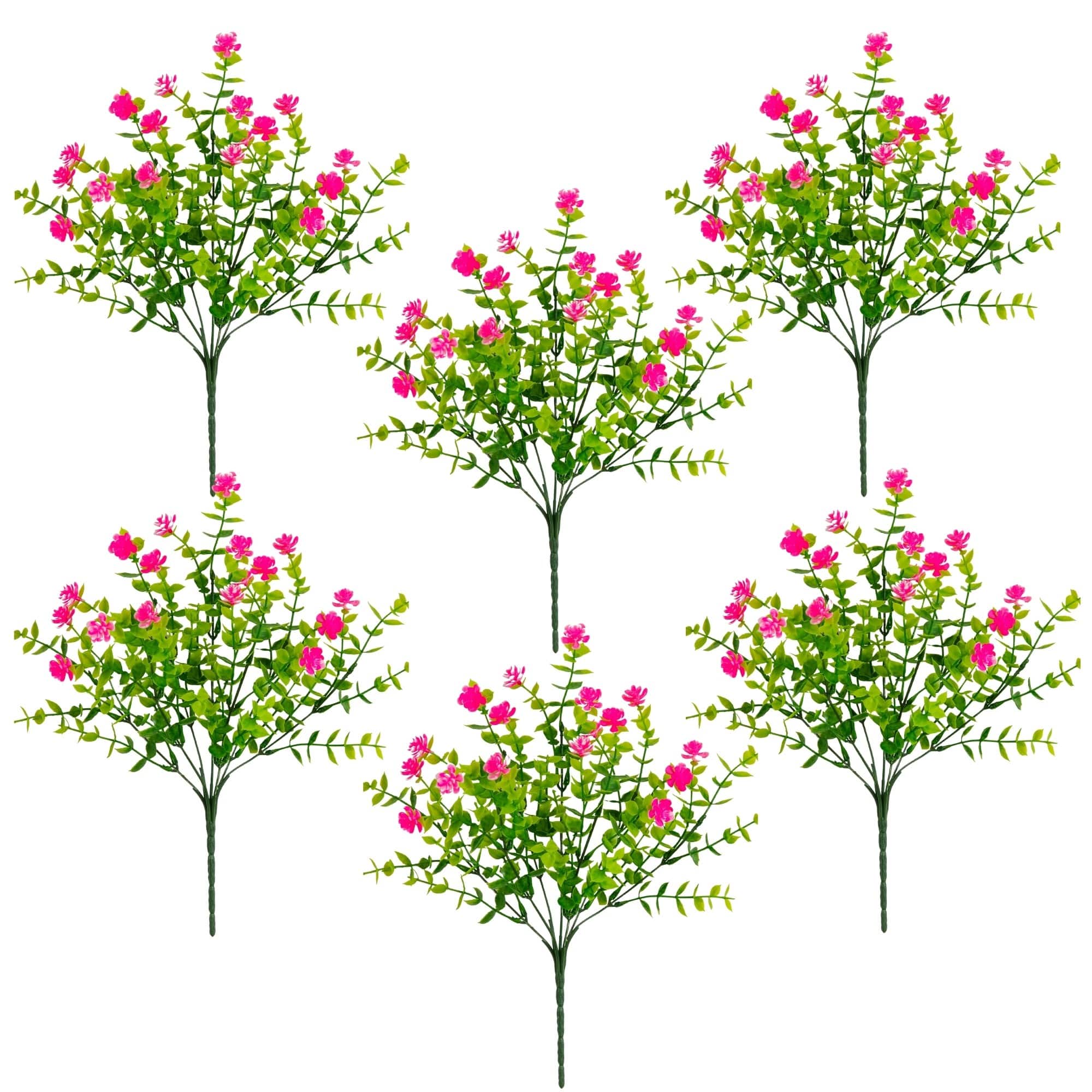 13" UV Resistant Artificial Flowering Mini Rose Bushes, 12ct.