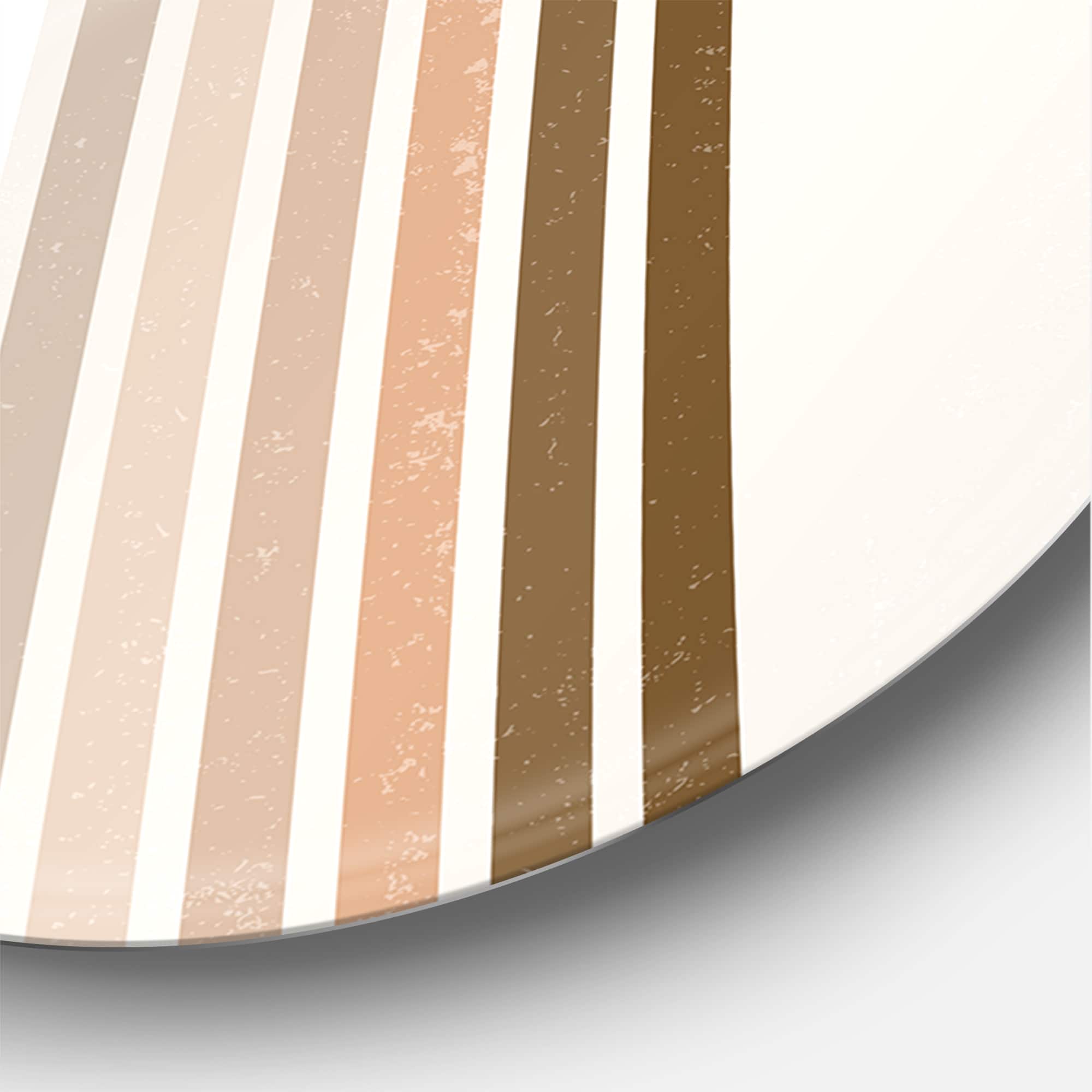 Designart - Abstract Sun and Moon With Green Leaf I - Modern Metal Circle Wall Art