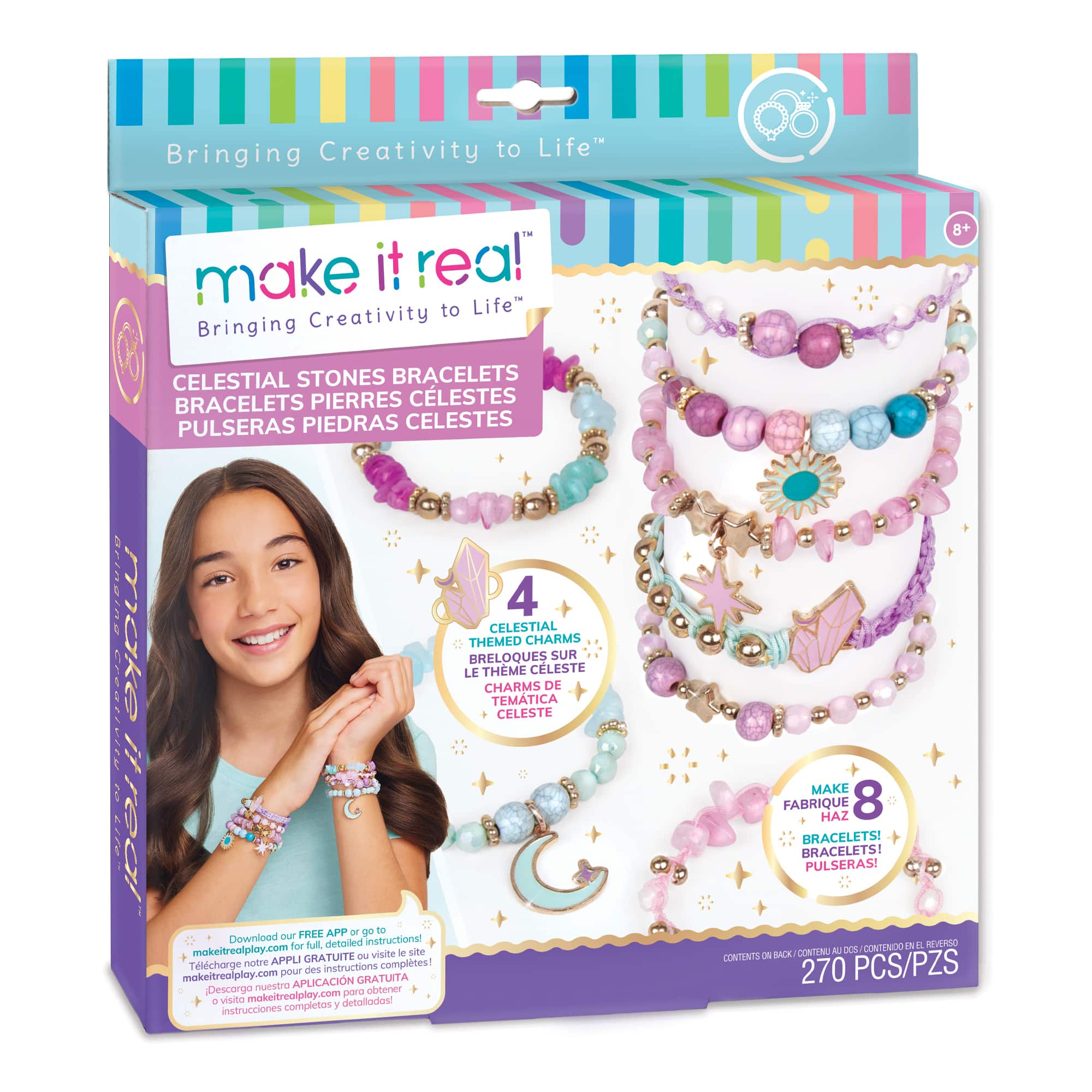 Buy in Bulk - 8 Pack: Make It Real™ Celestial Stones Bracelets Kit