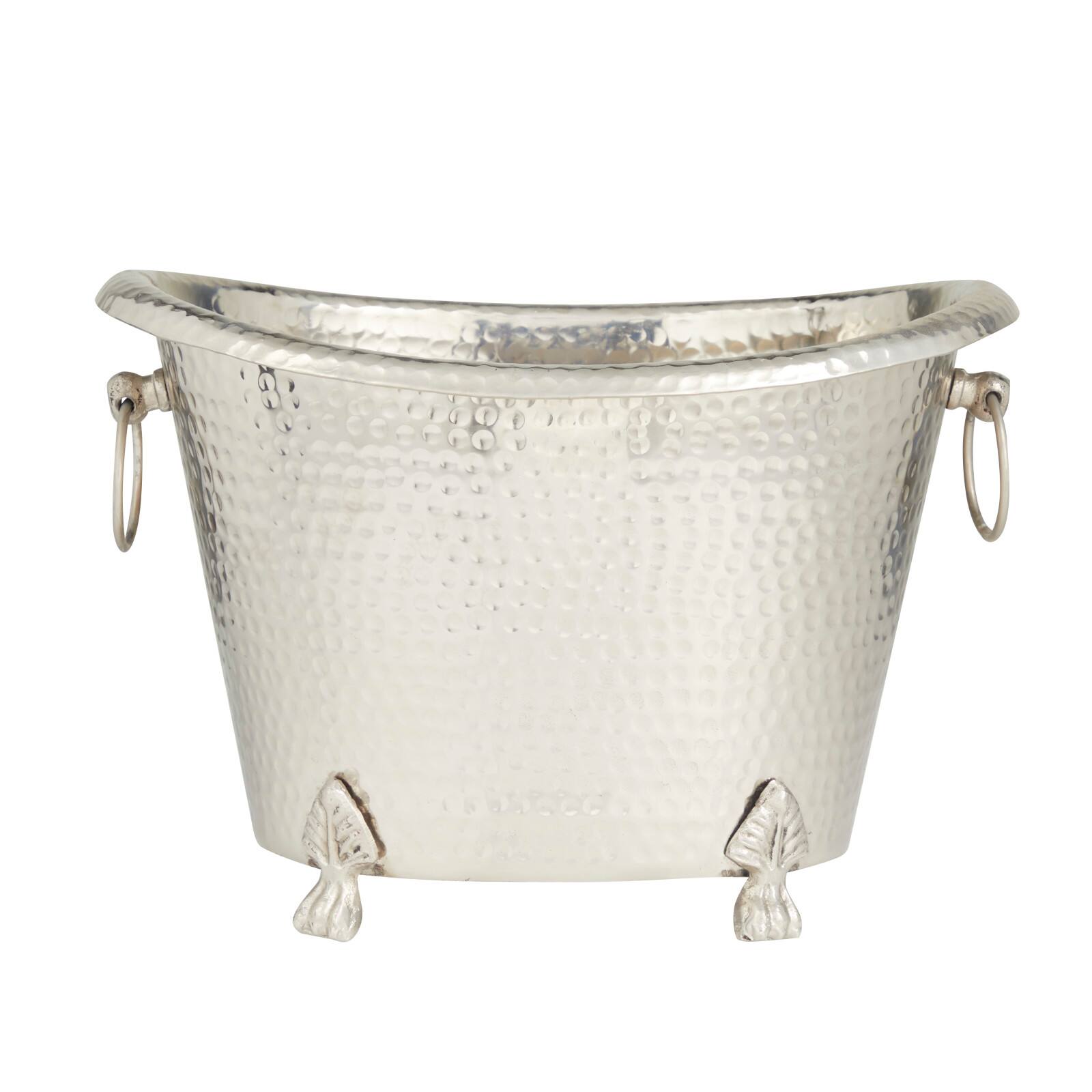 Silver Aluminum Traditional Wine Holder, 11" x 16" x 12"