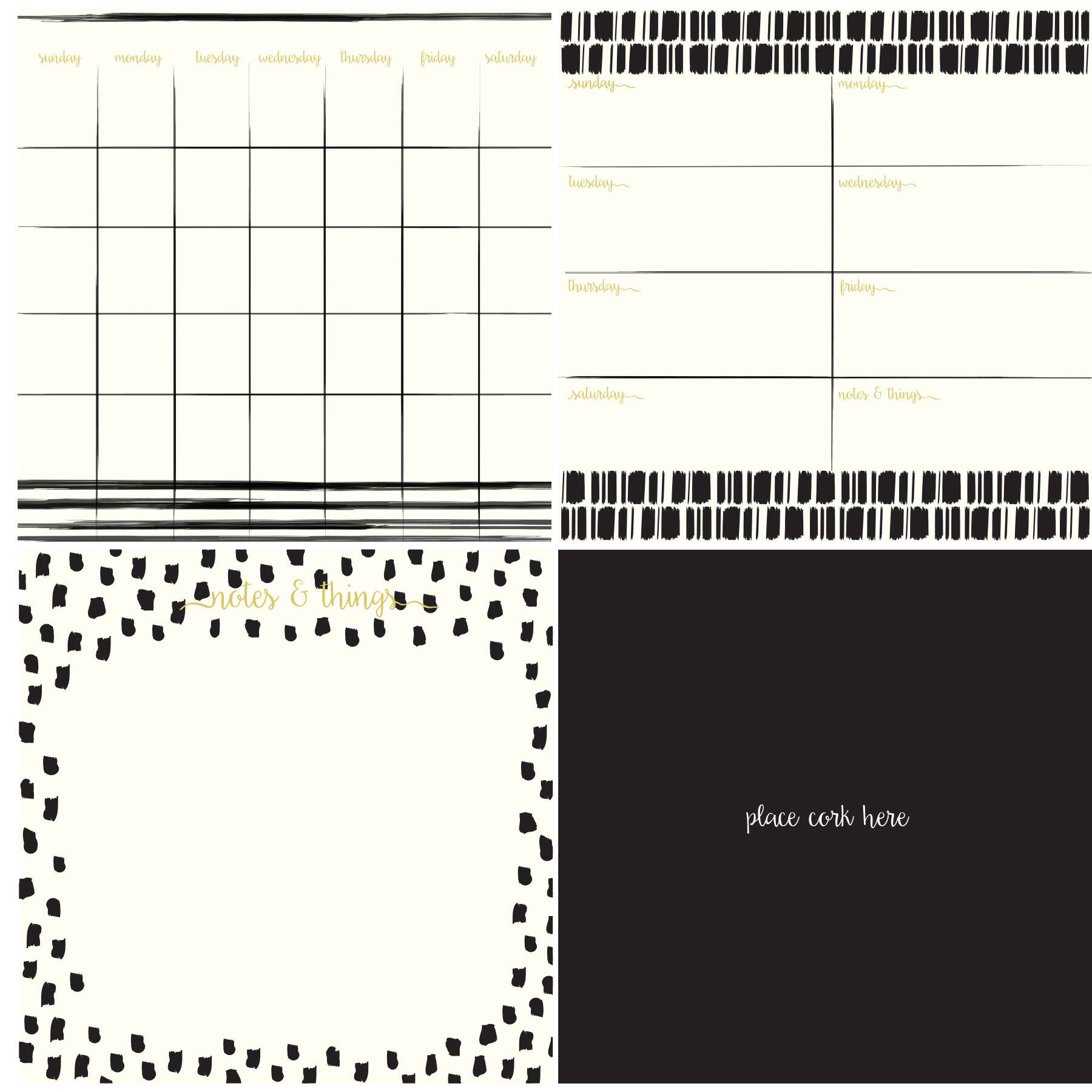 WallPops Luxe Dry Erase Calendar & Corkboard Set