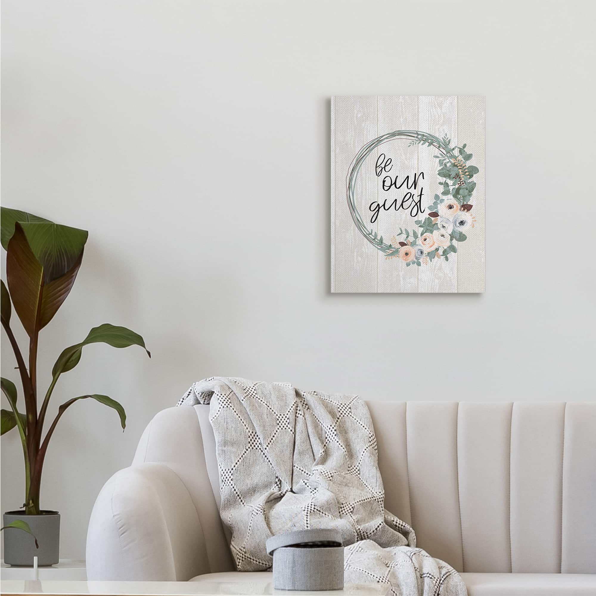 Stupell Industries Be Our Guest Floral Wreath Wall Art