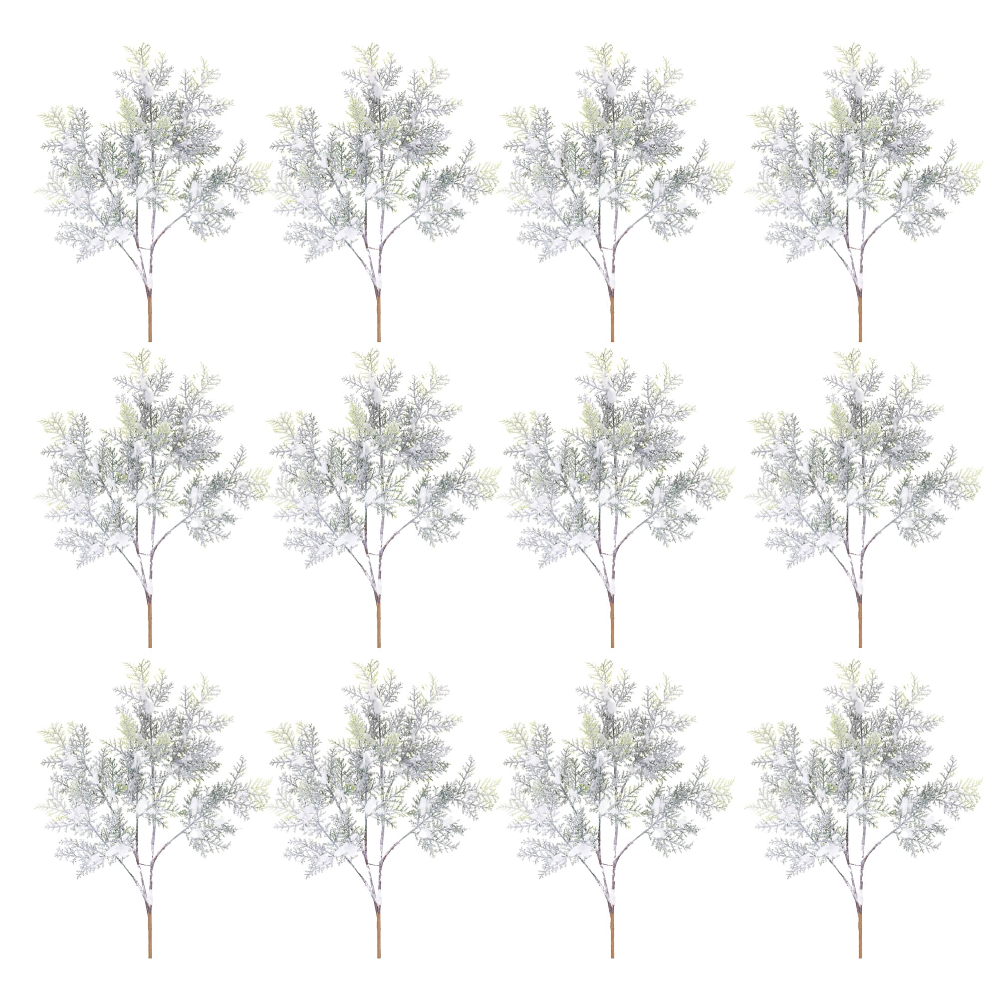 White Flocked Cedar Branch, 12ct.