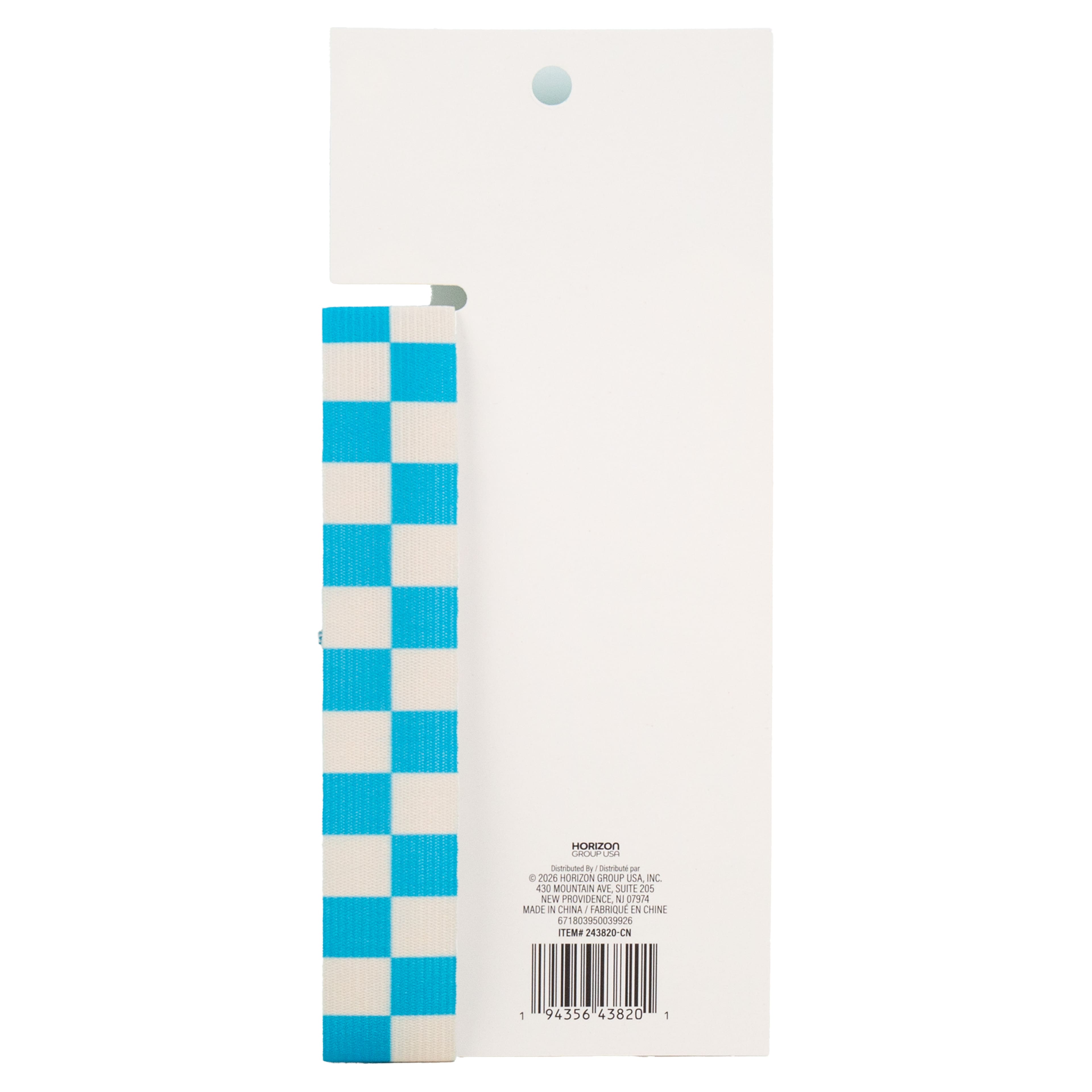 7.5" Teal & White Checkered Elastic Page Holder