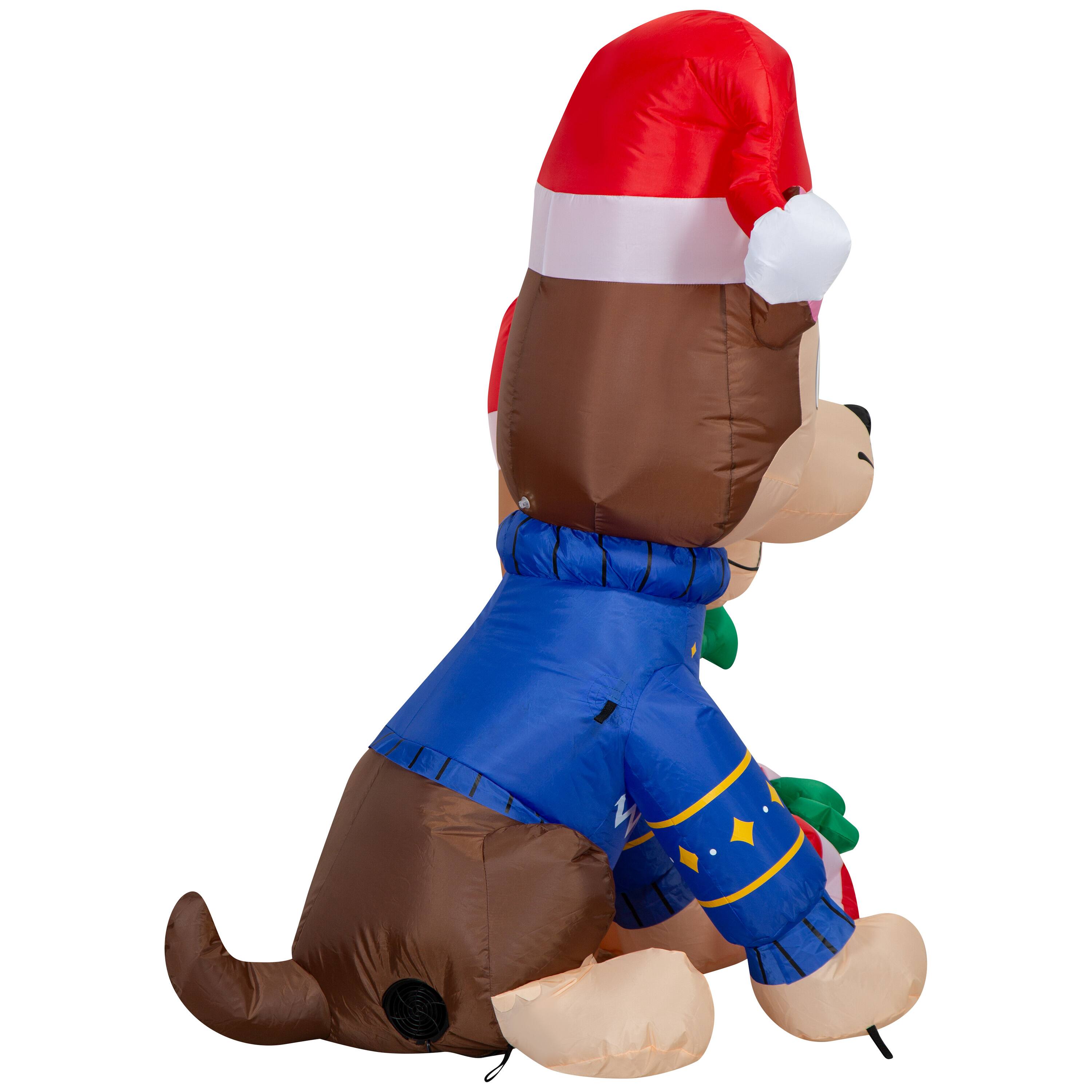 4ft. Airblown® Inflatable Paramount PAW Patrol™ Chase & Skye with Present Bone Christmas Light Scene