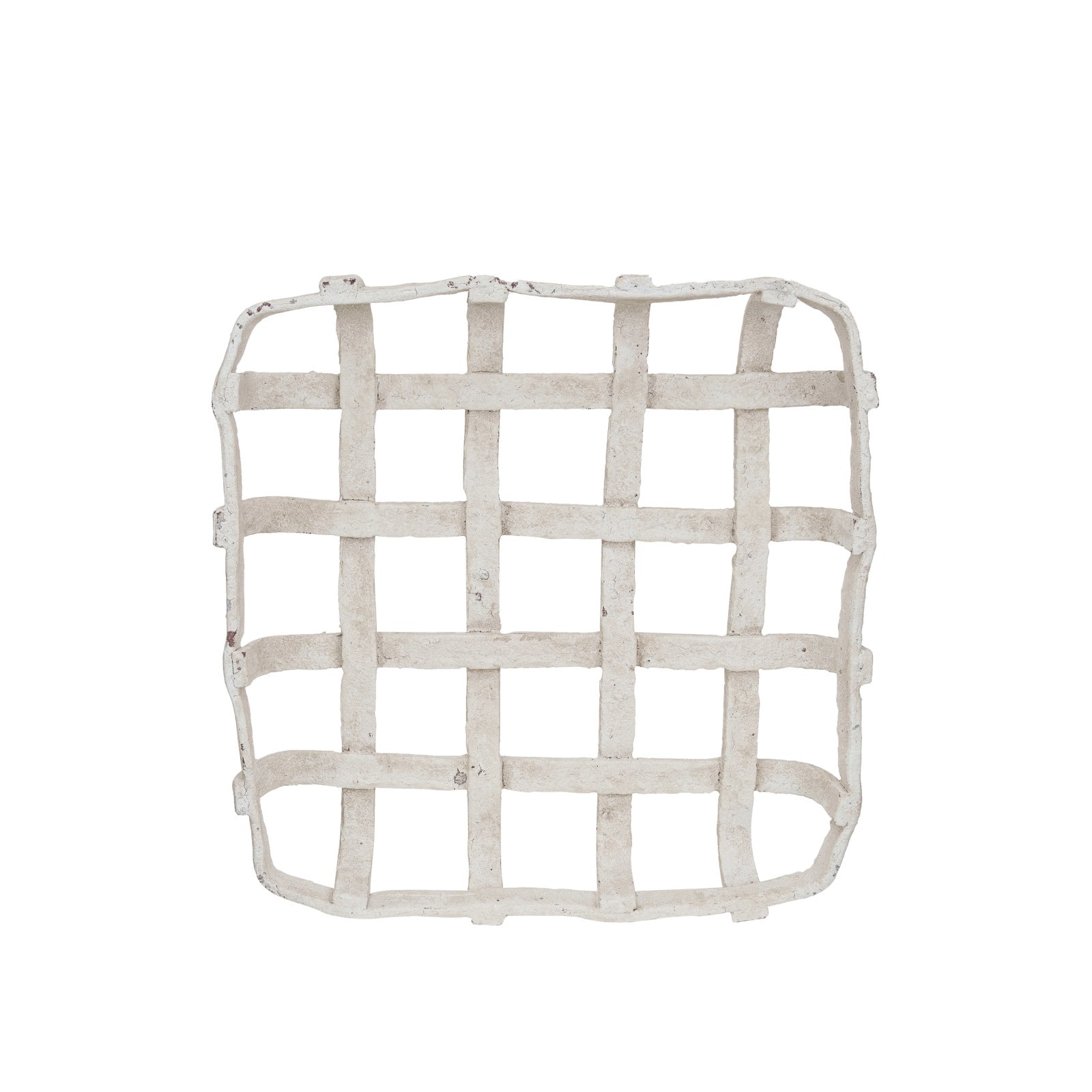 Hello Honey® 15.25" White Distressed Finish Woven Basket