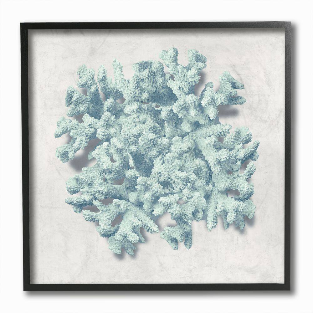 Stupell Industries Coral Blue Sea Beach Design Black Framed Wall Art