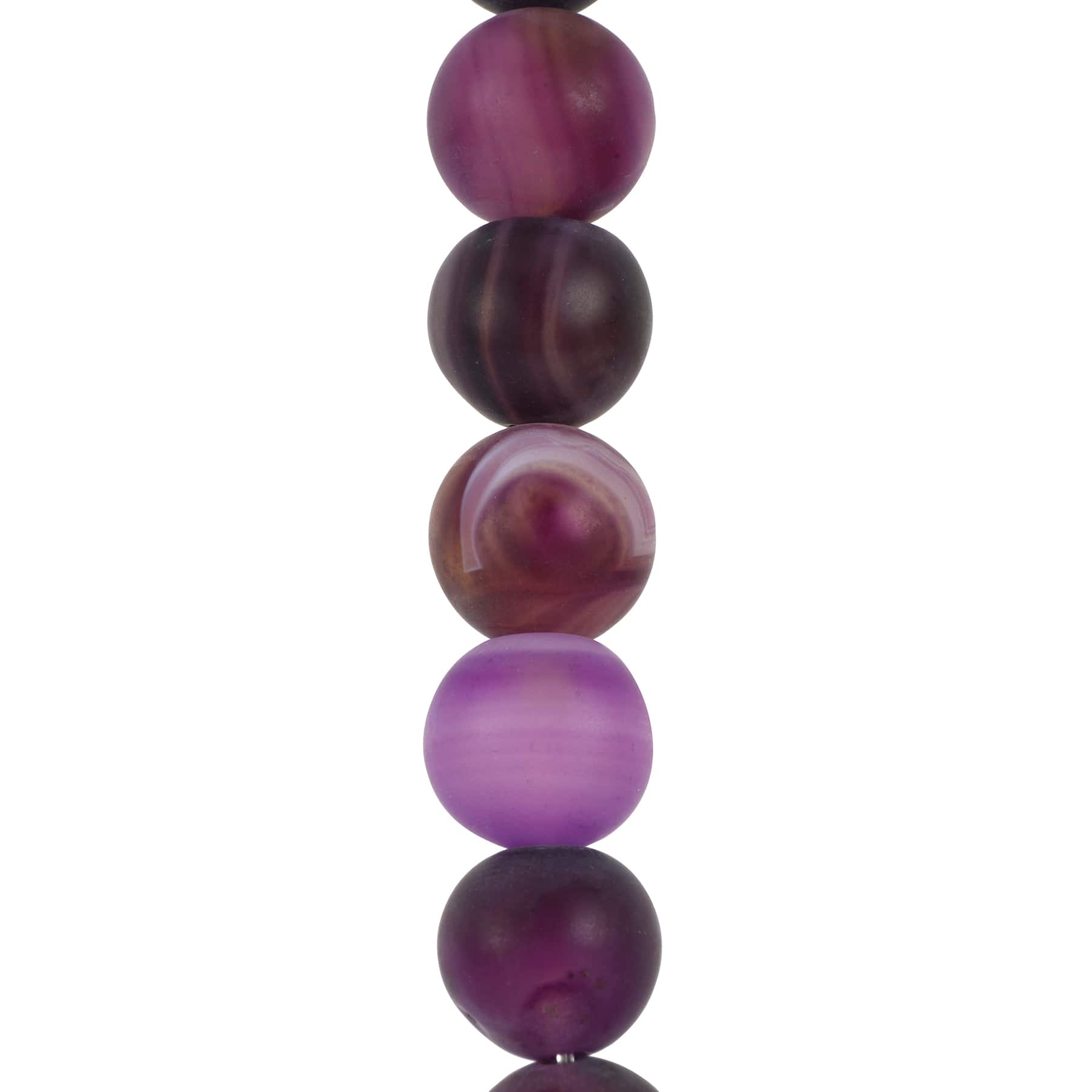 12 Pack: Purple Matte Agate Round Beads by Bead Landing