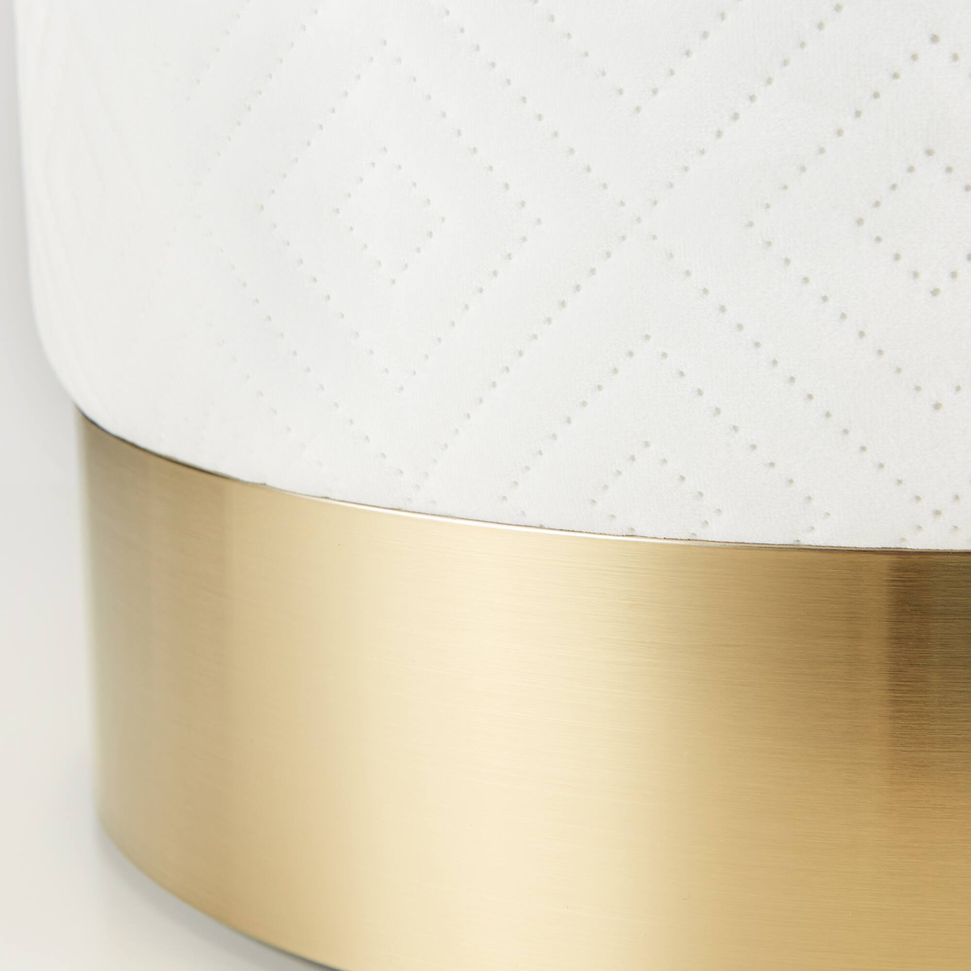 16.5" White Velvet Stool