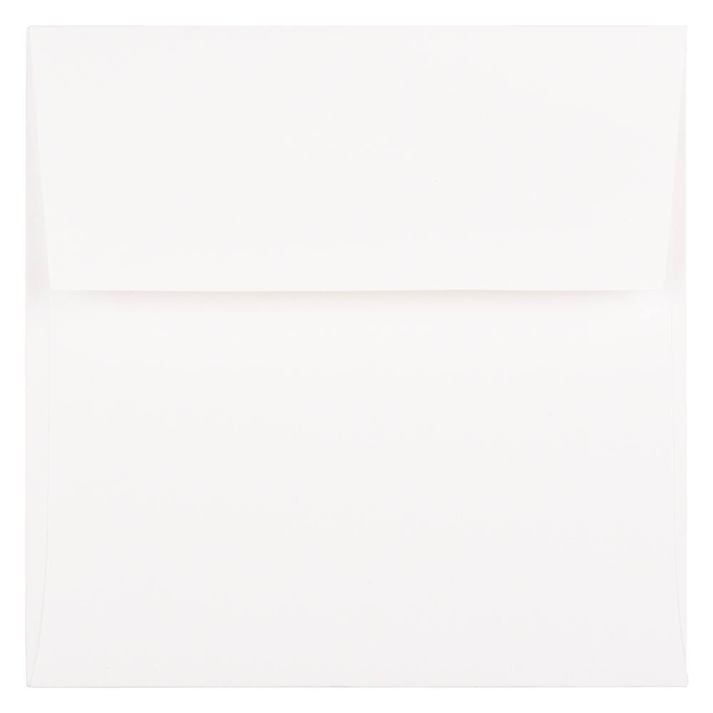 JAM Paper 5.5" x 5.5" White Semi Gloss Square Invitation Envelopes