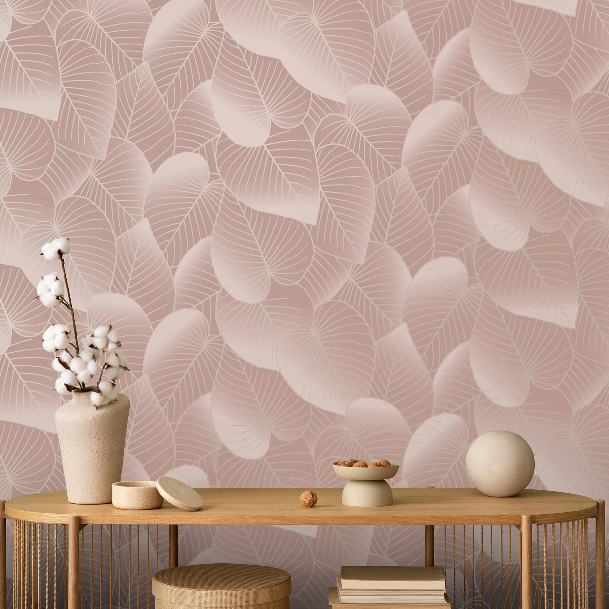 Designs Direct Graphic Leaves with Foil Accents Wallpaper