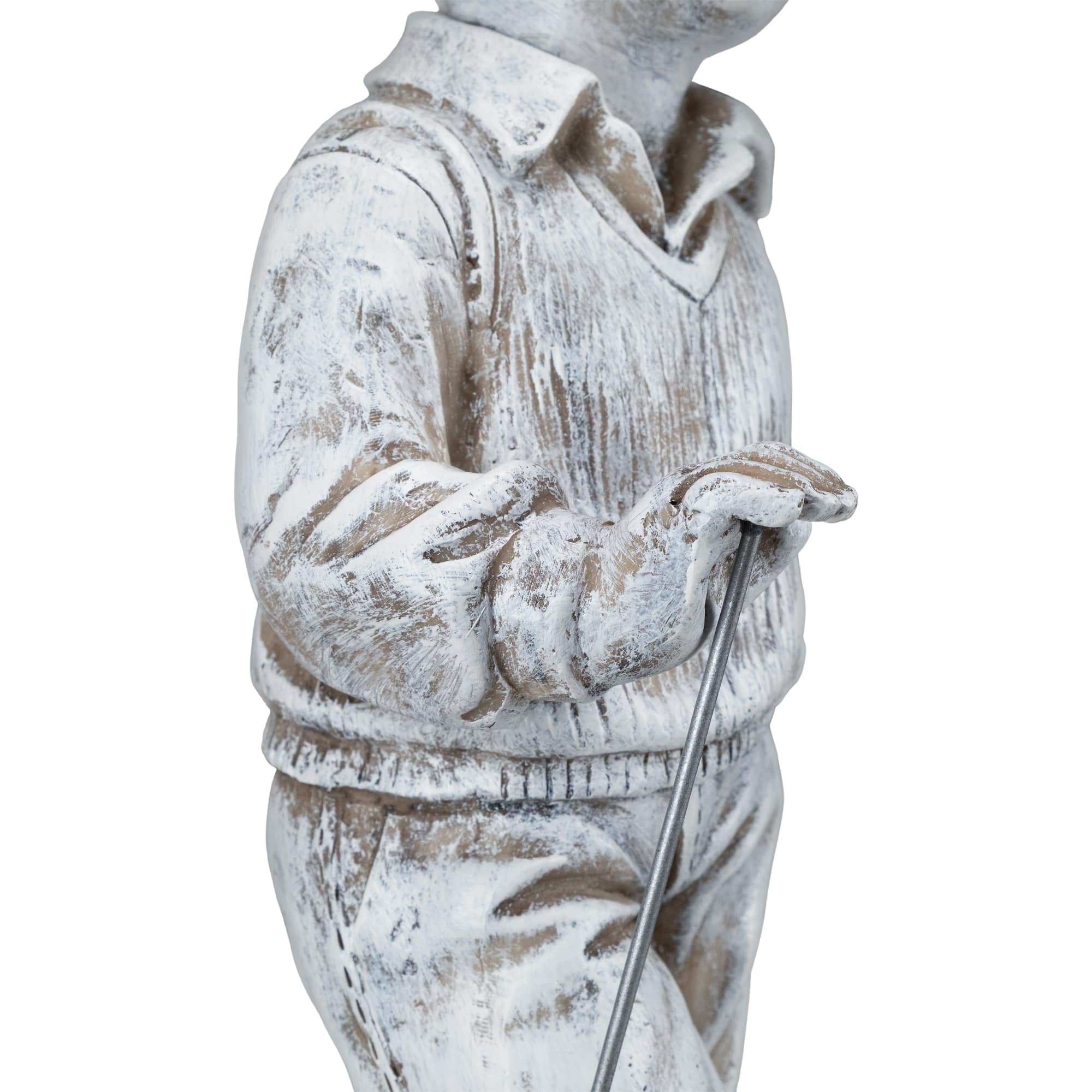 Golfer Boy with Clubs Outdoor Garden Statue - 17"