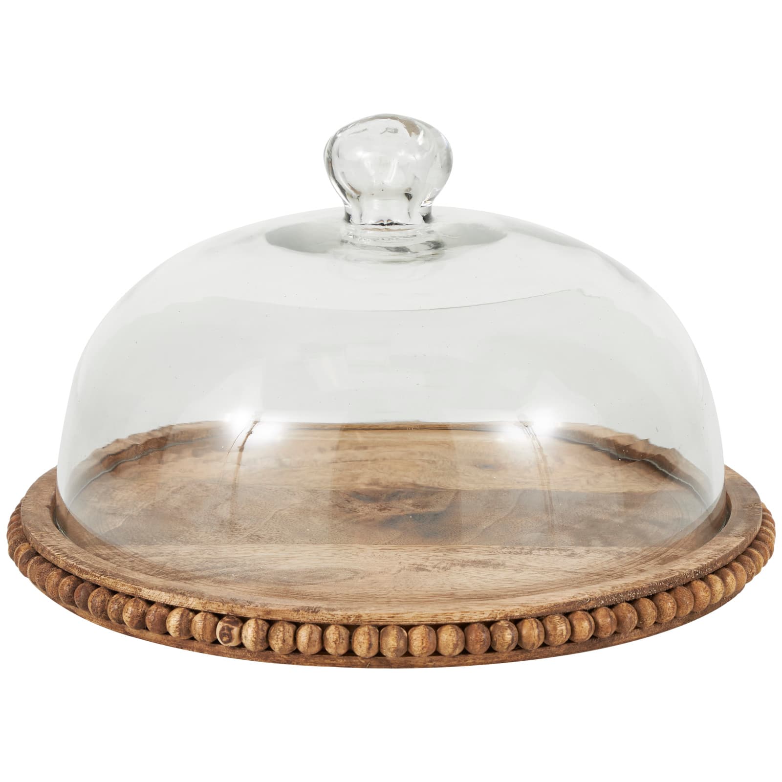 11" Brown Wood Cake Stand