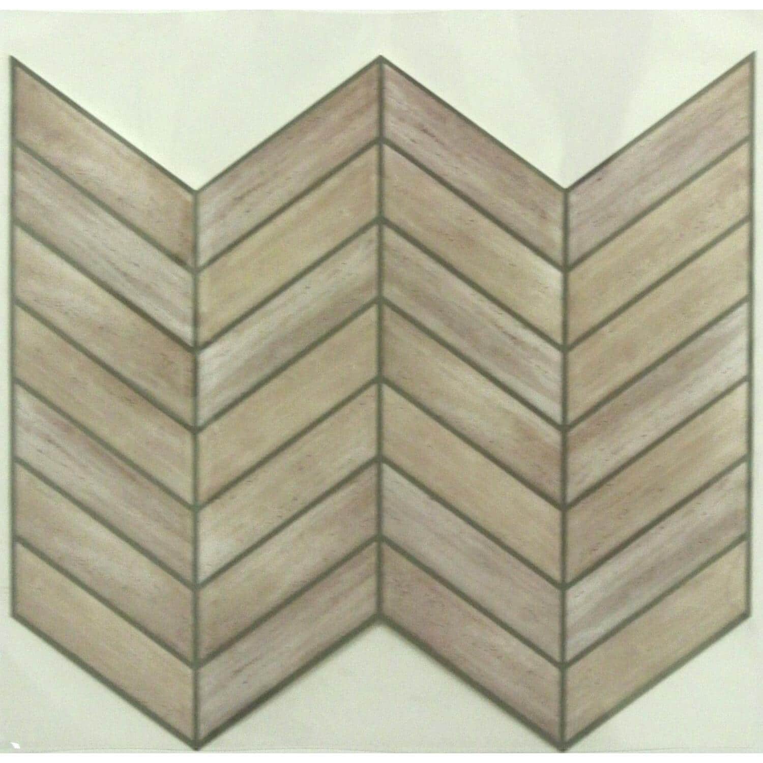 RoomMates Chevron Distressed Wood Backsplash StickTiles