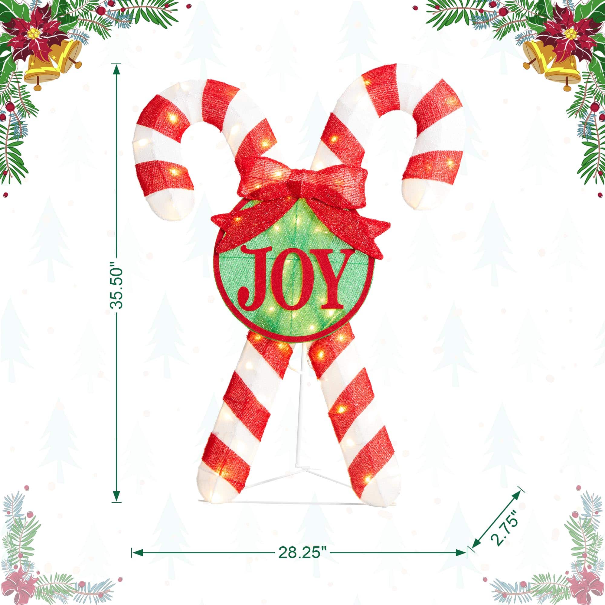 Glitzhome® 3ft. Lighted Christmas Candy Cane Outdoor Décor