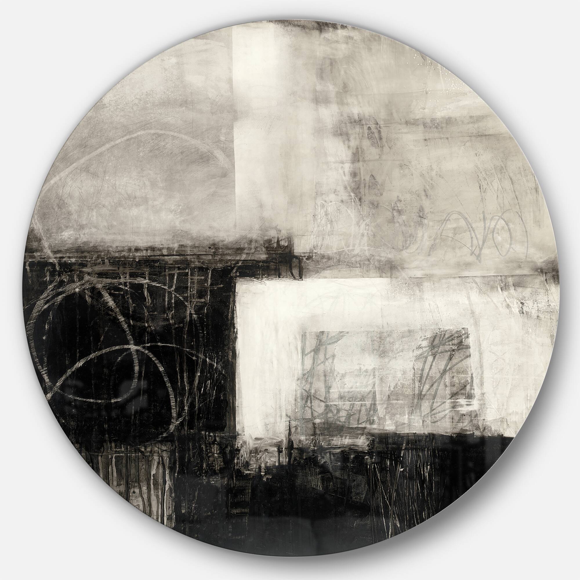 Designart - A Geometric Day II - Geometric Metal Circle Wall Art