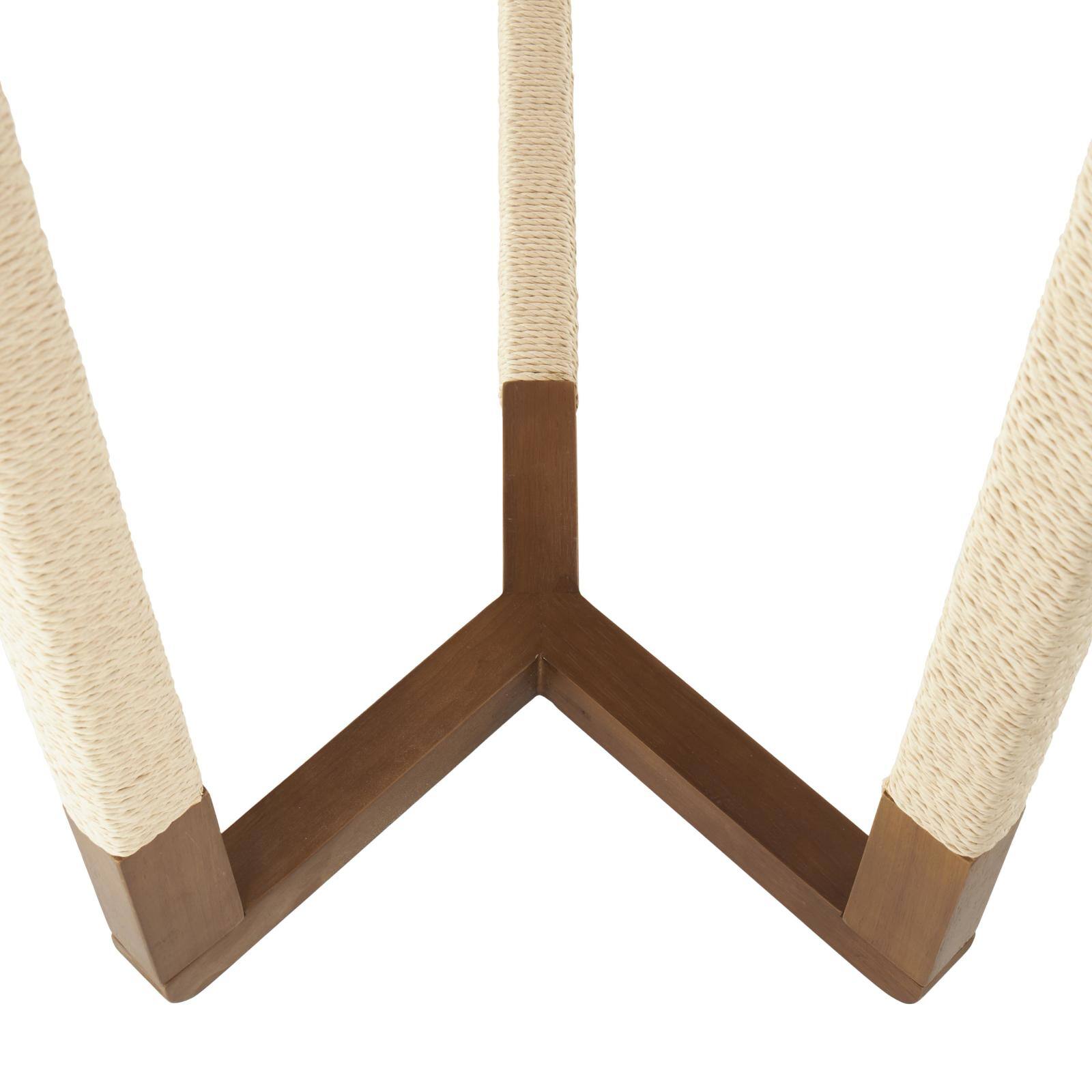 47.25" Brown Wooden Living Room Console Table with Rope Wrapped Frame