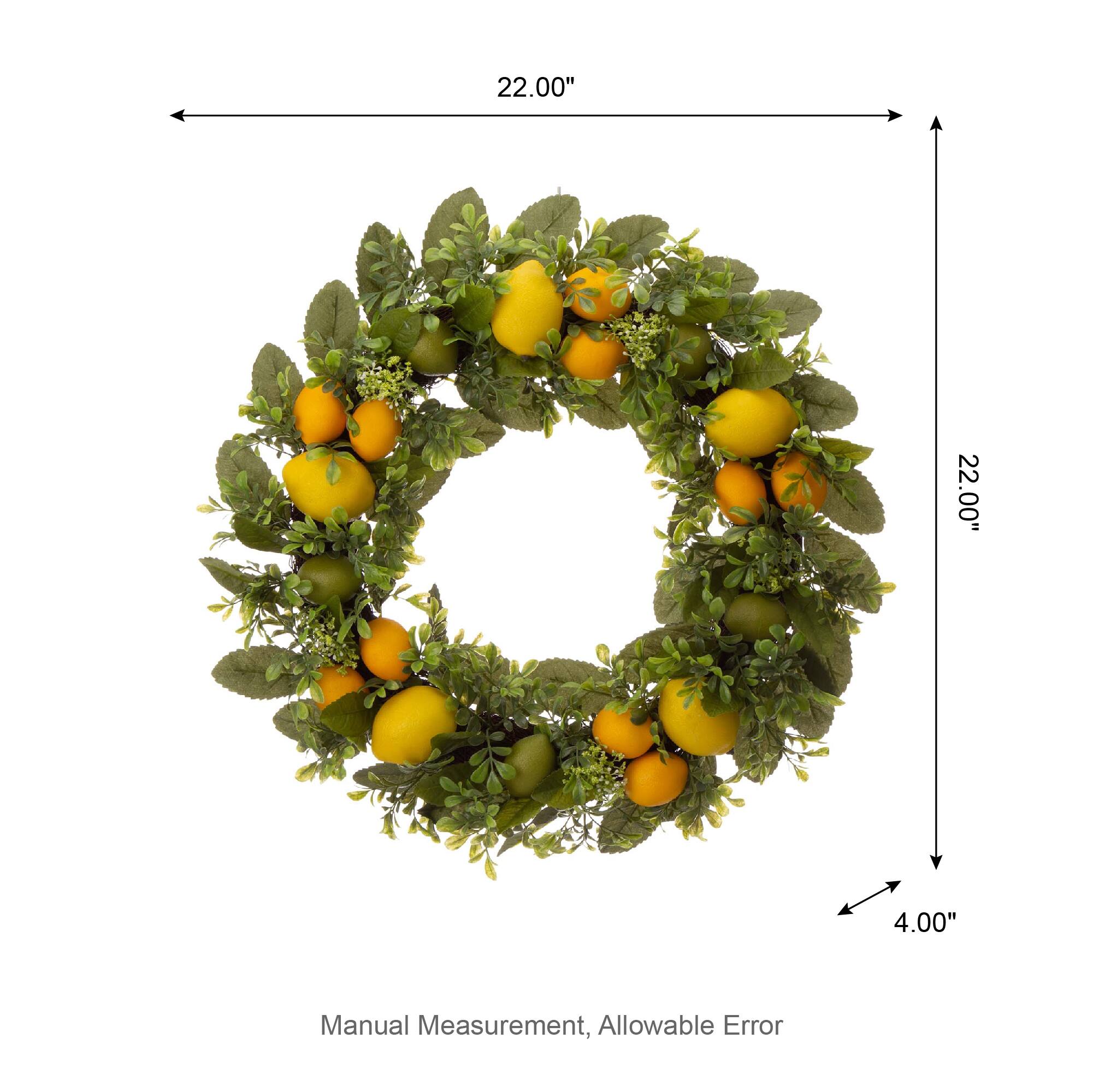 Glitzhome® 22'' Lemon Wreath