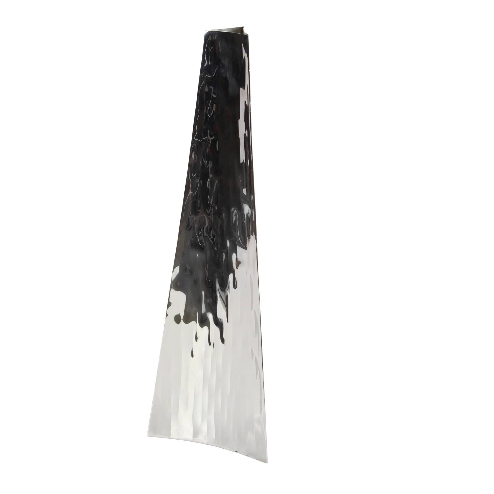22" Silver Stainless Steel Industrial Vase