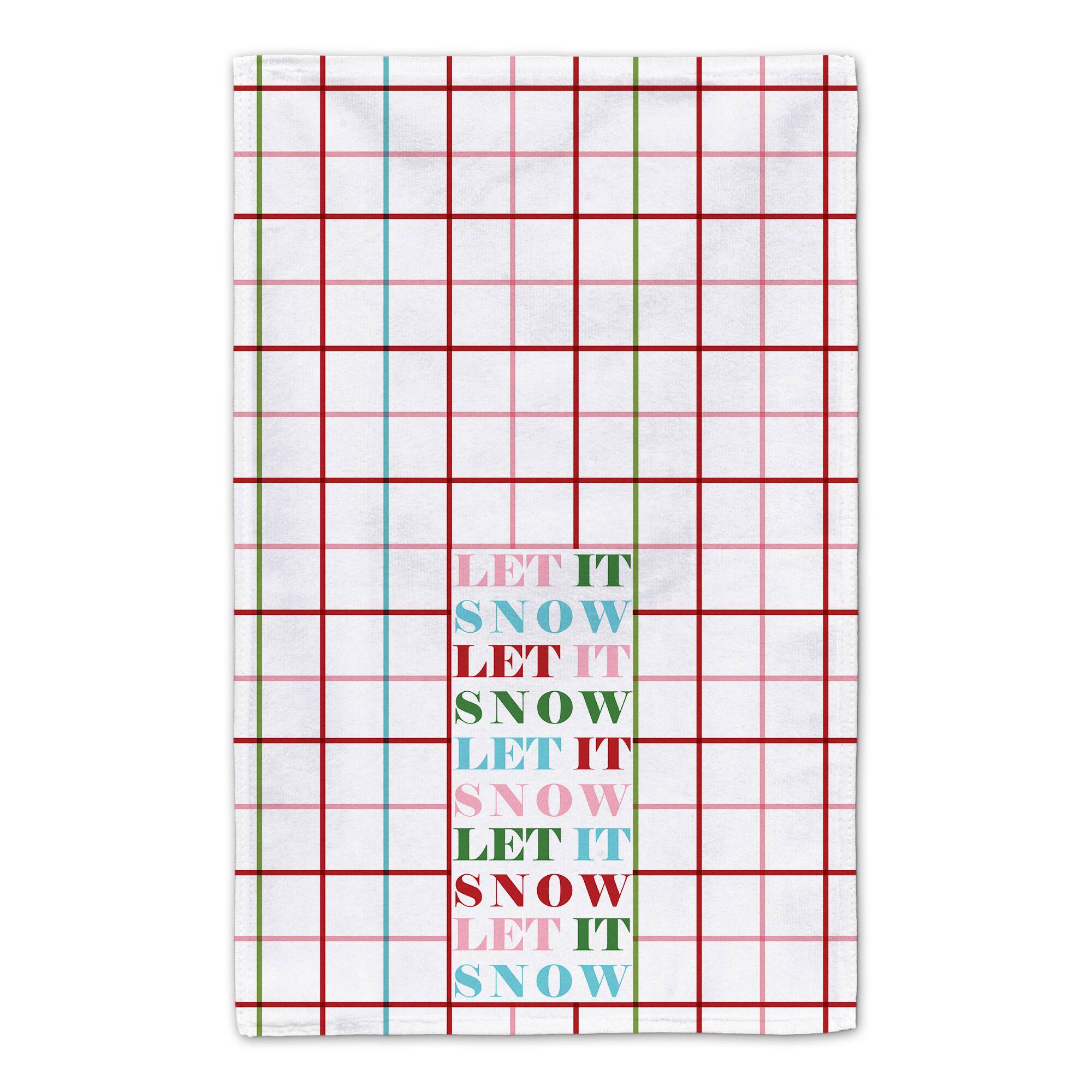 Let It Snow Grid Tea Towels - Set of 2