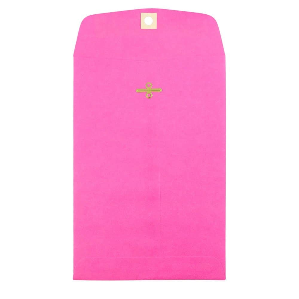 JAM Paper 6" x 9" Ultra Fuchsia Hot Pink Open End Catalog Envelopes with Clasp Closure