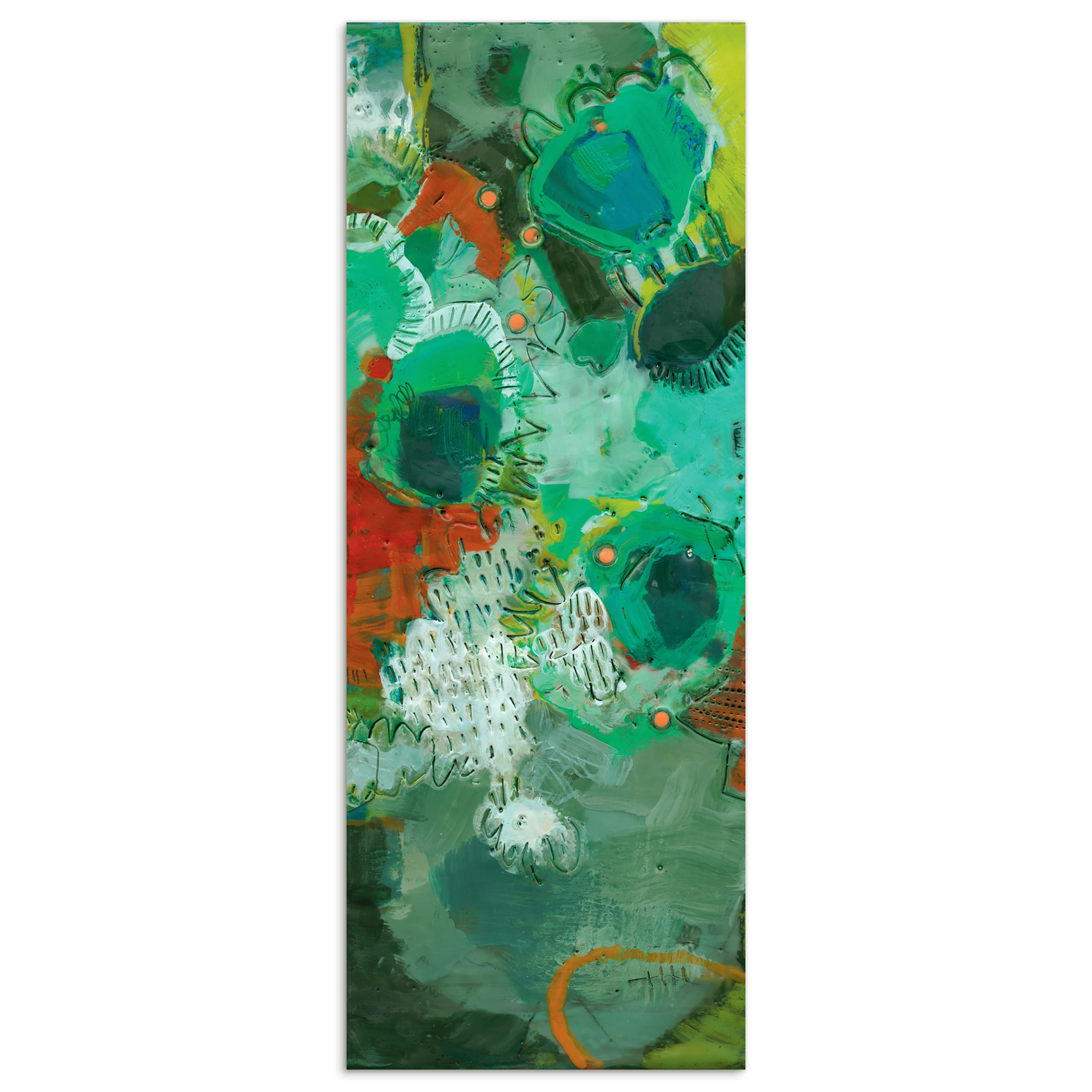Empire Art Direct 63" x 24" Lolly II Frameless Free Floating Reverse Tempered Art Glass Wall Art