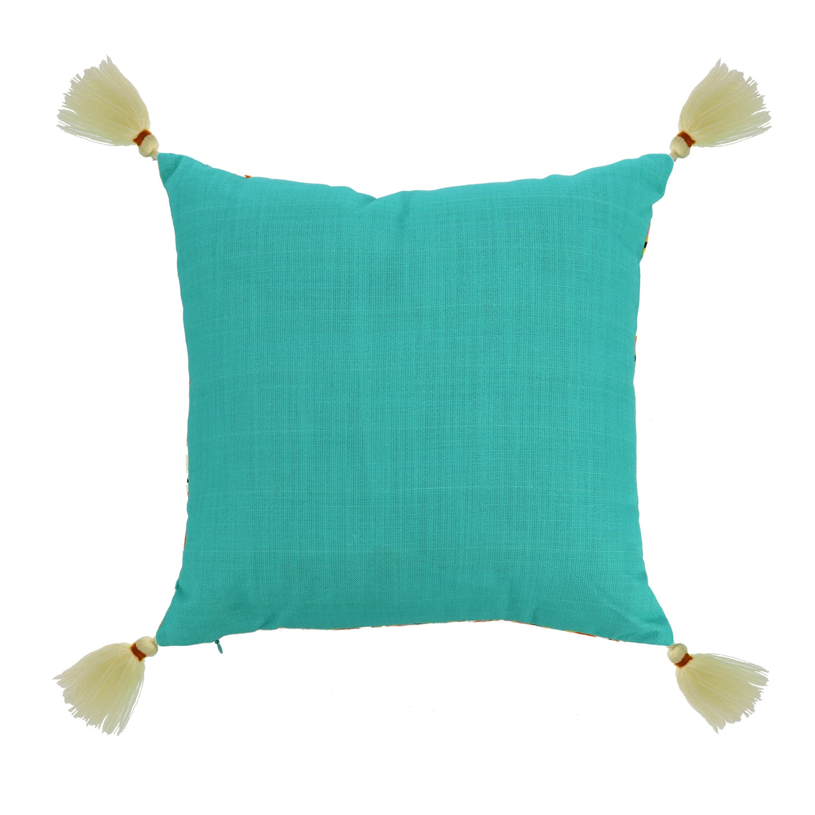 16" Geometric Floral Skull Pillow with Tassels by Ashland®
