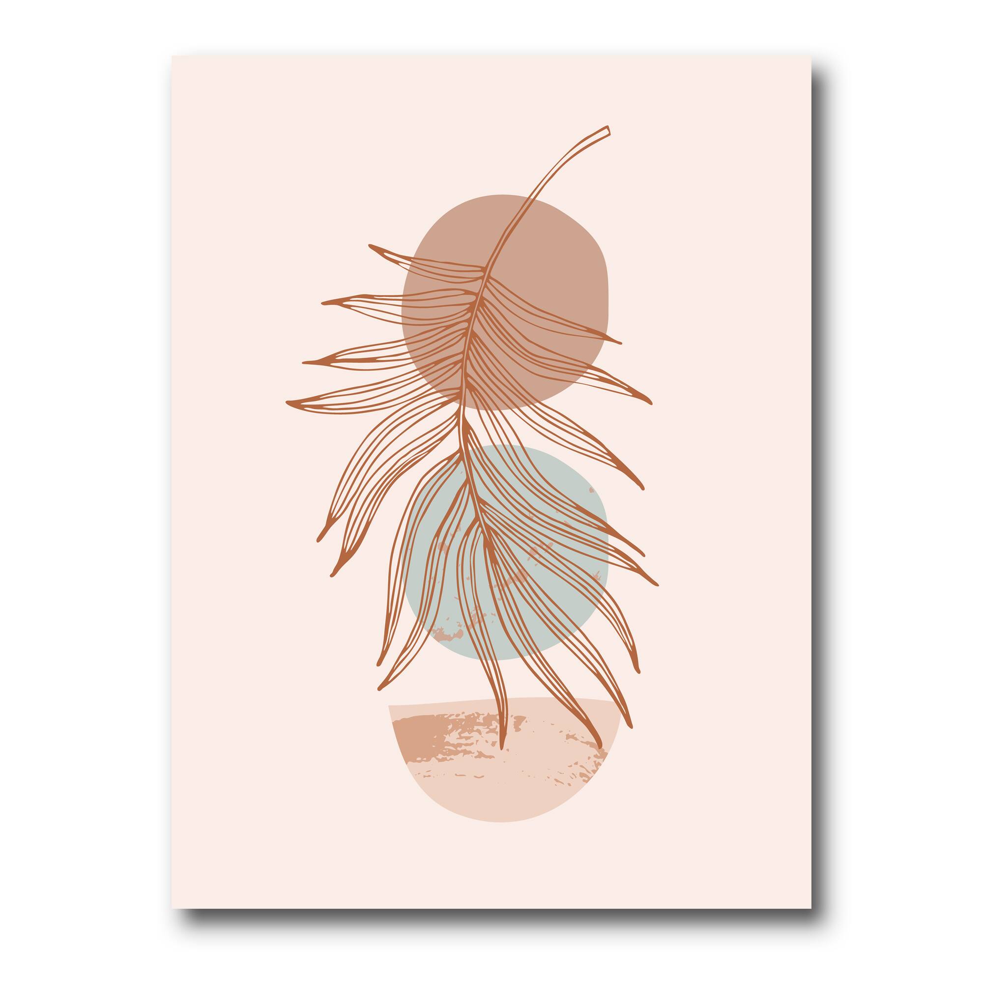 Designart - Moon & Sun Shapes In Retro Terracotta Tones II - Modern Canvas Wall Art Print