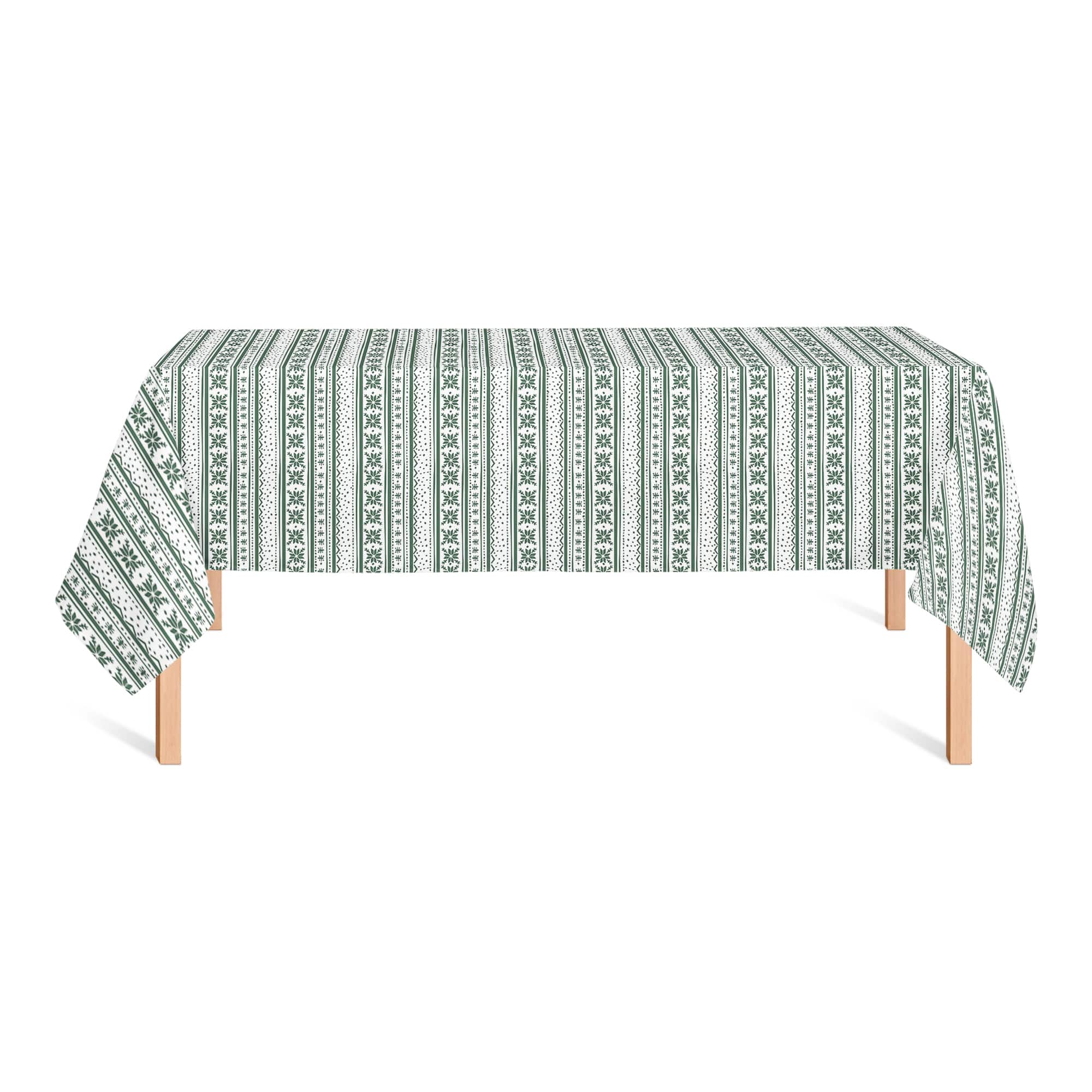 8.5ft. Green Pattern Tablecloth