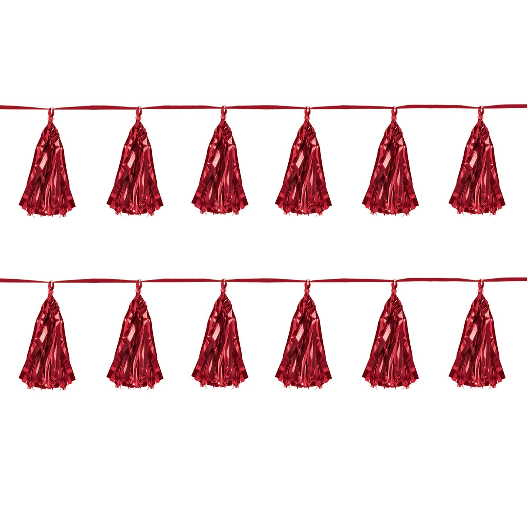 Beistle 8ft. Red Metallic Tassel Garlands, 2ct.