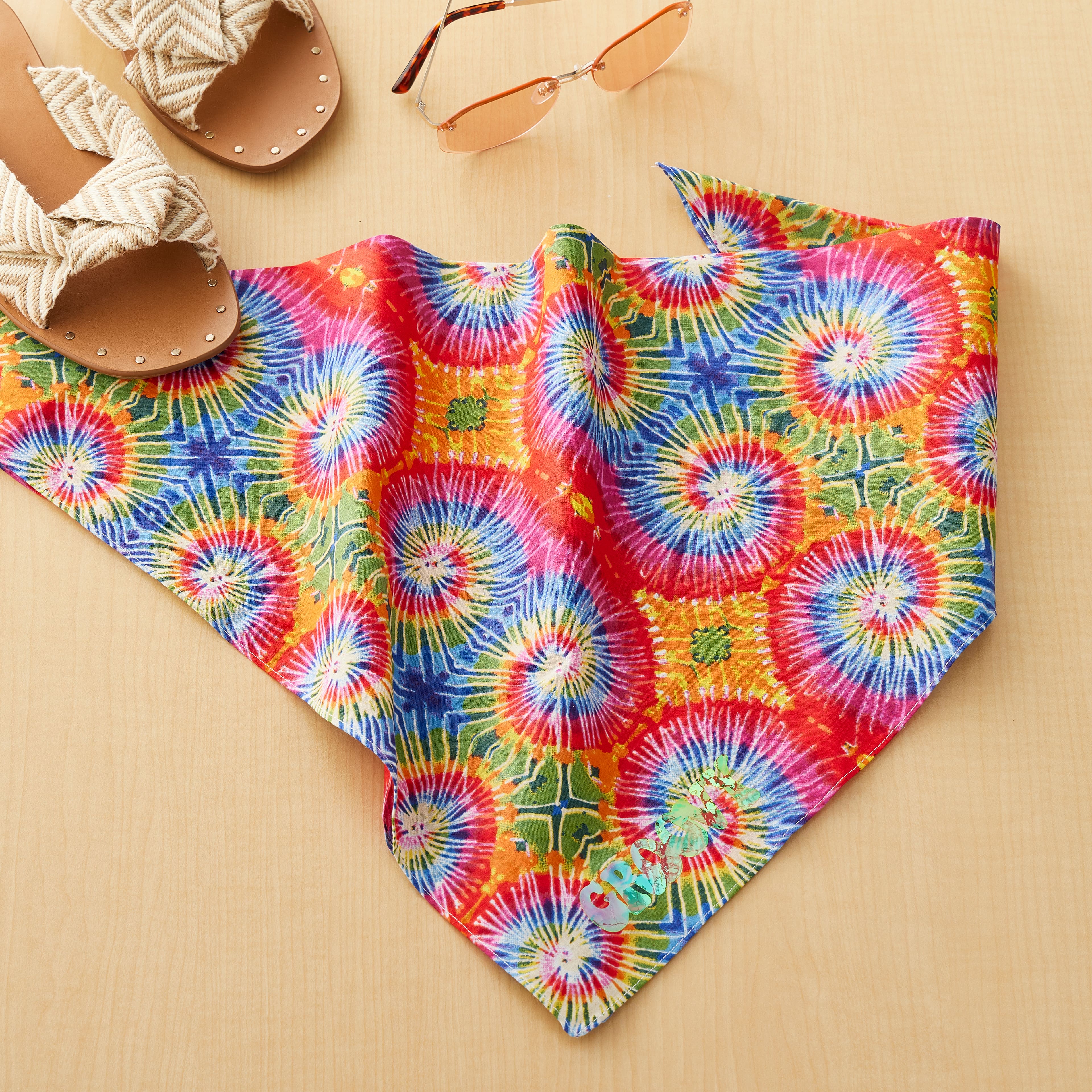 12 Pack: Tie-Dye Swirl Cotton Bandana by Make Market®