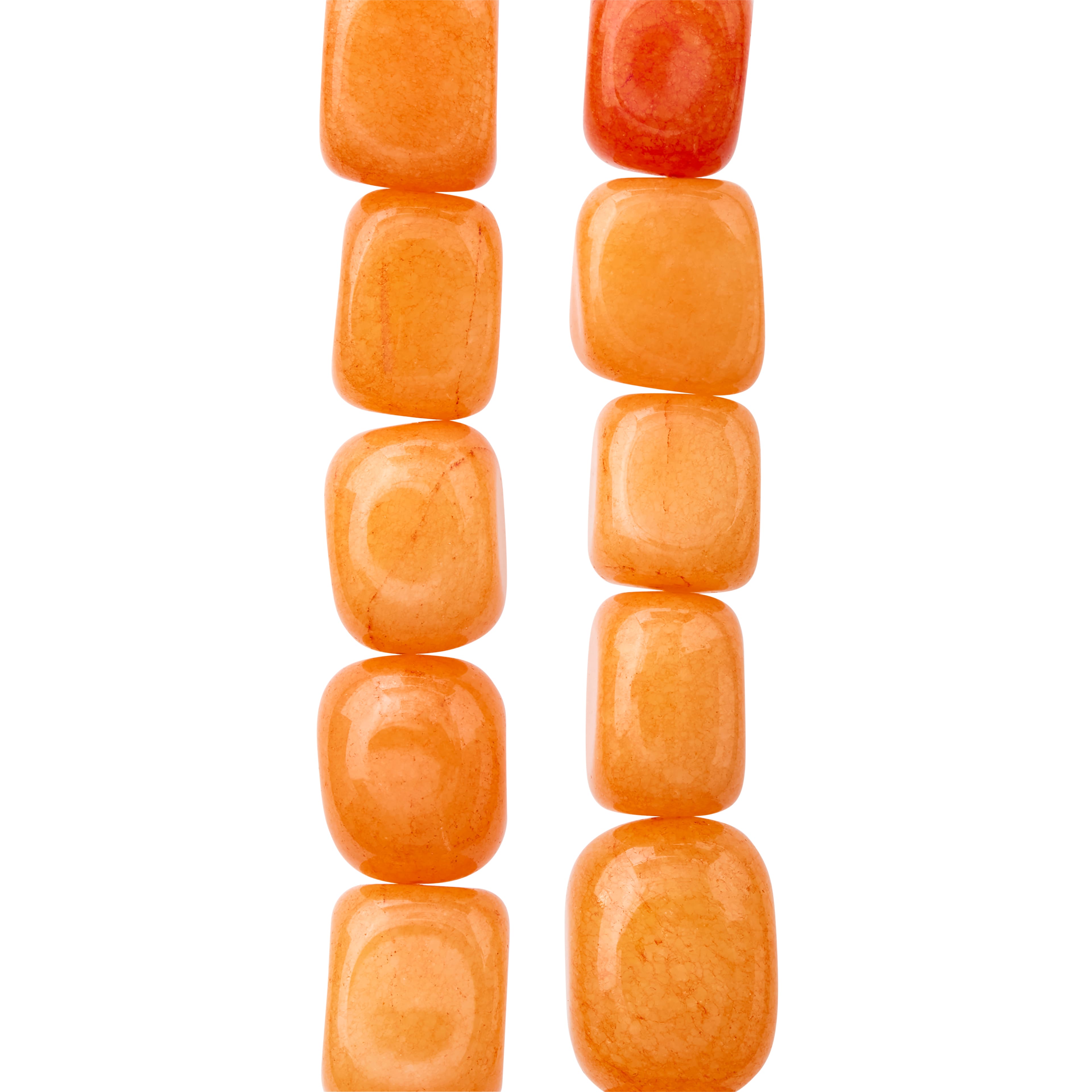 12 Pack: Orange Jade Nugget Beads, 14mm by Bead Landing™