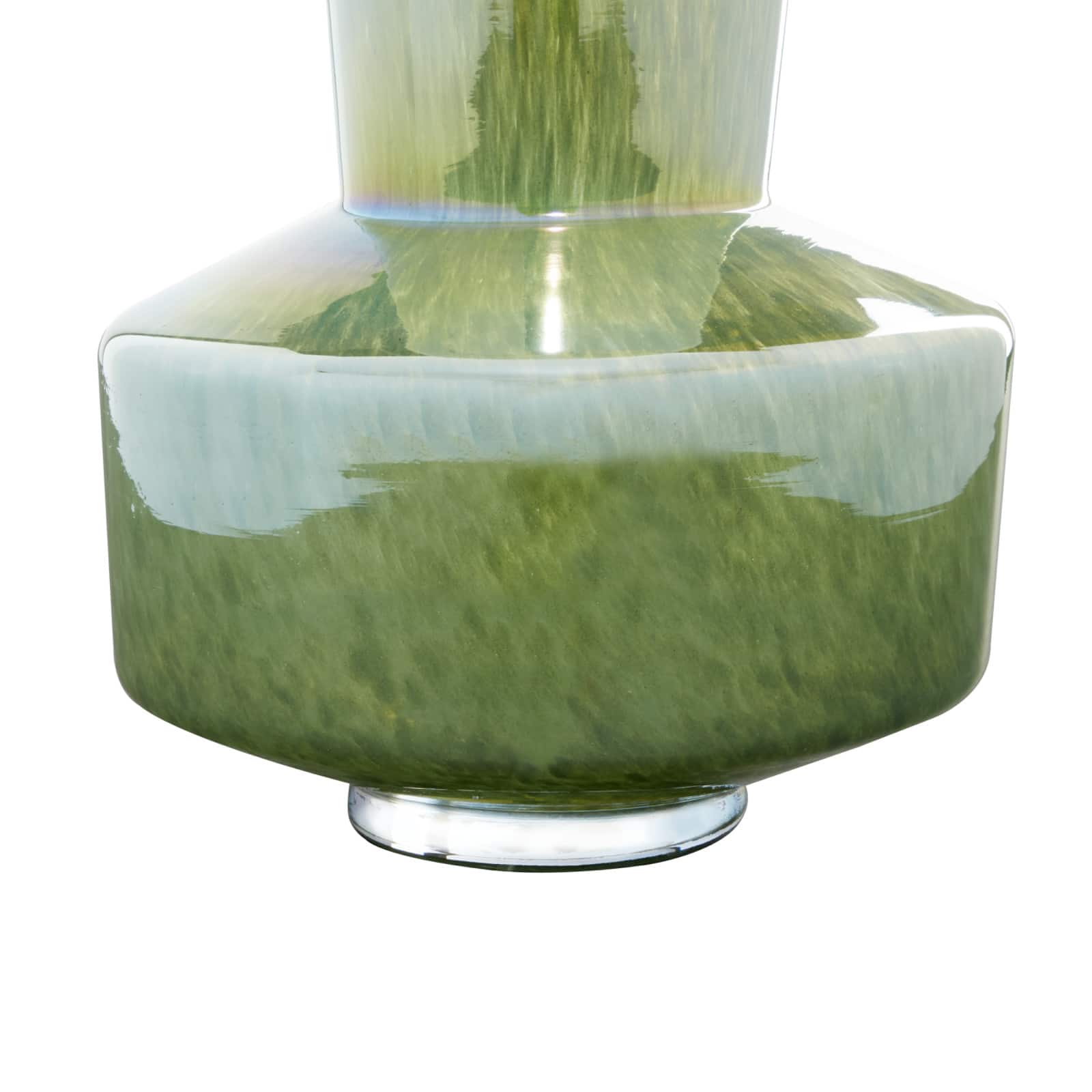 12" Jade Green Magician's Hat Modern Glass Vase
