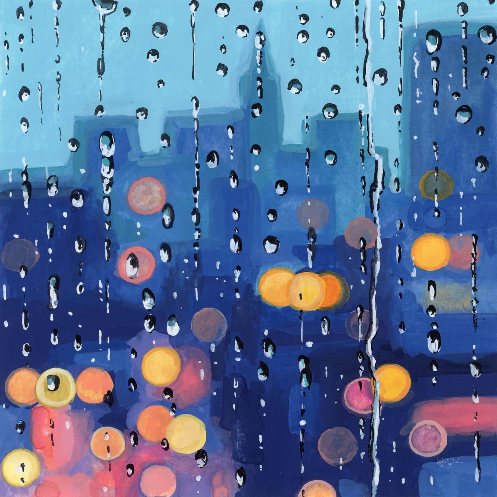 City Rain on Window