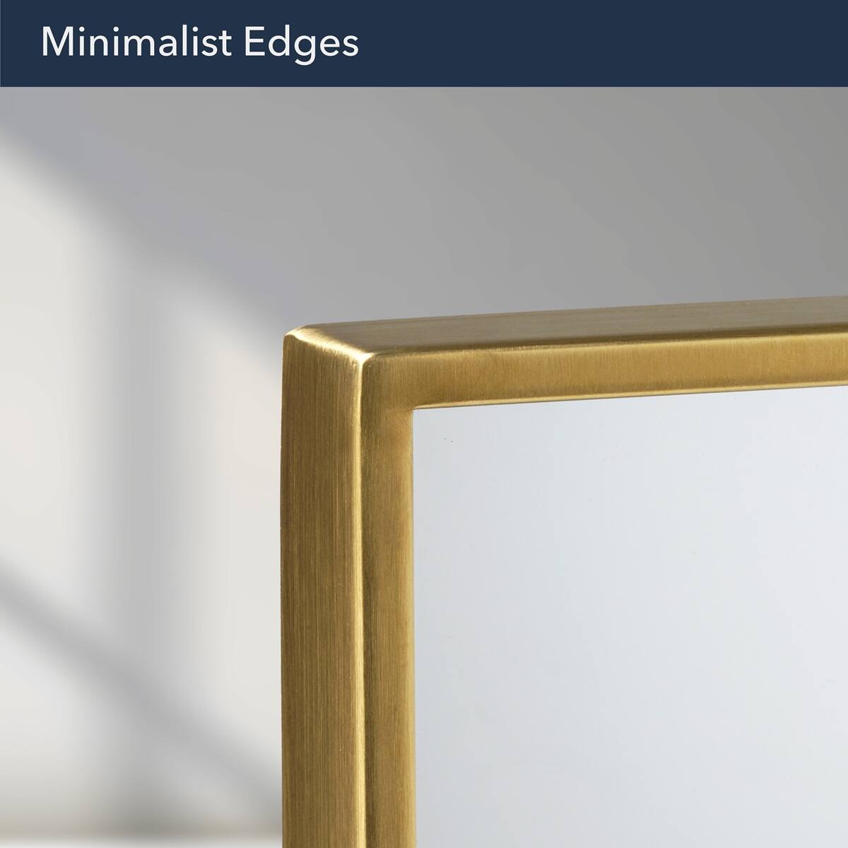 Head West Brassy Gold Spectrum Metal Rectangular Bathroom Vanity Mirror - 34" x 22"