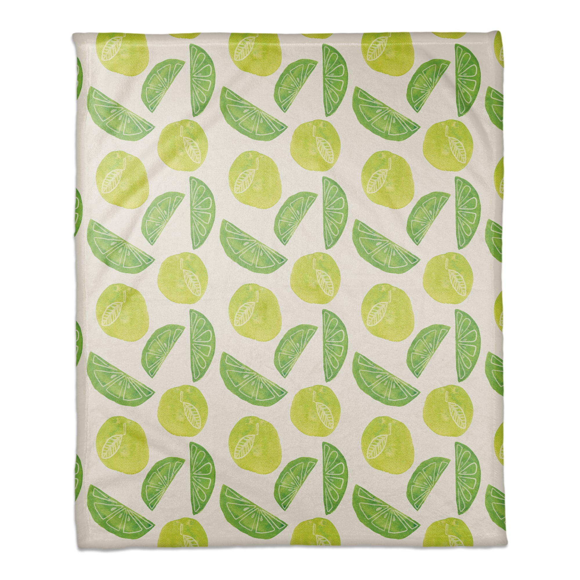 Lime Citrus Pattern 50" x 60" Coral Fleece Blanket