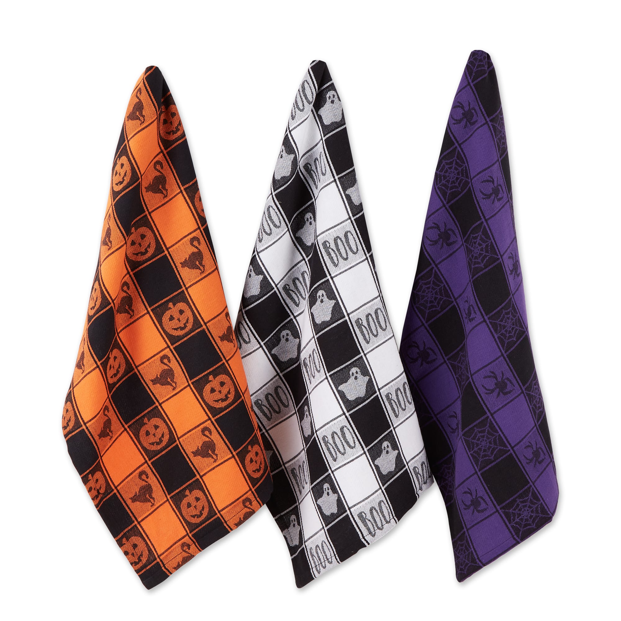 DII® Halloween Woven Check Jacquard Dishtowel Set | 18" x 28" | Michaels®