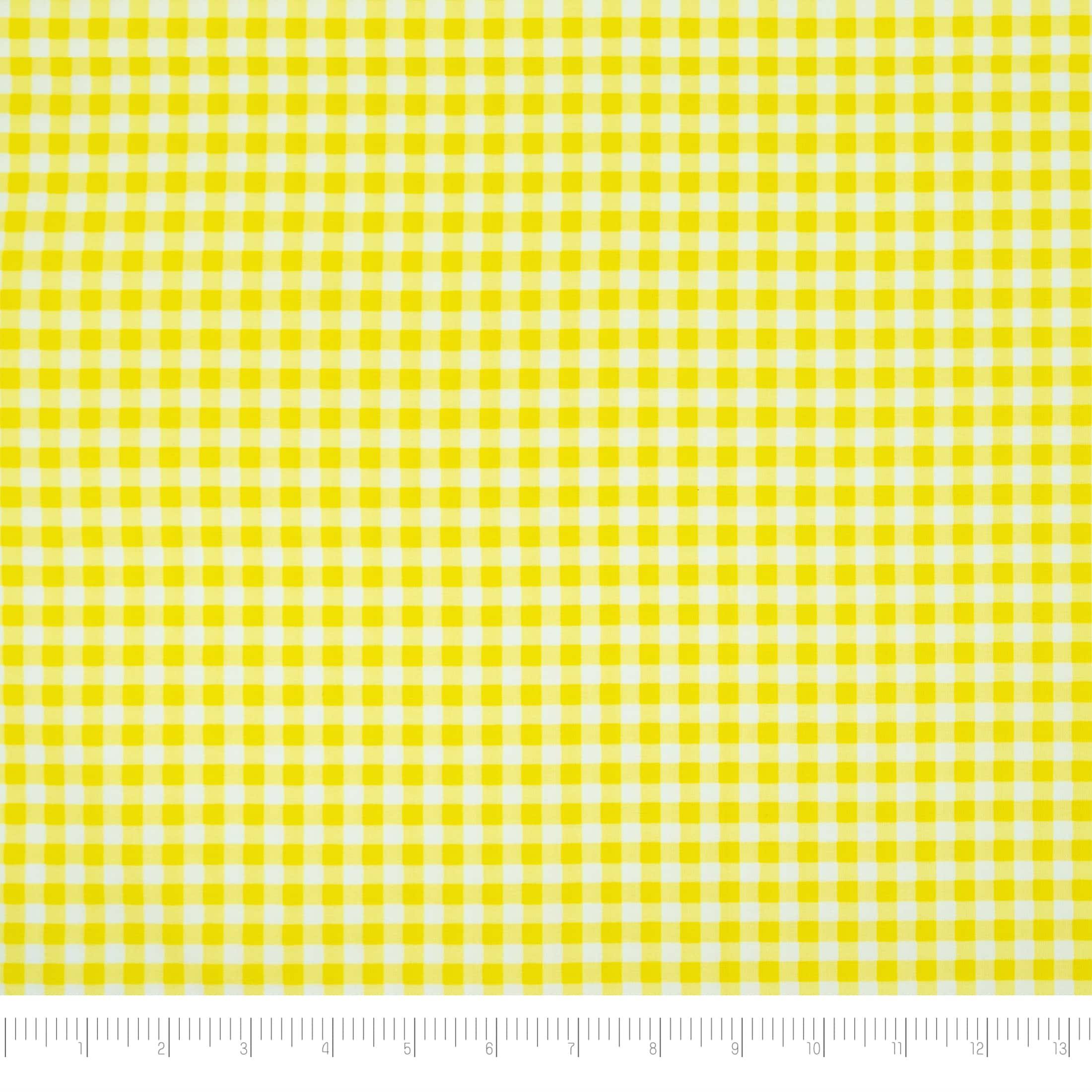 SINGER Yellow & White Plaid Print Cotton Fabric Fat Quarter