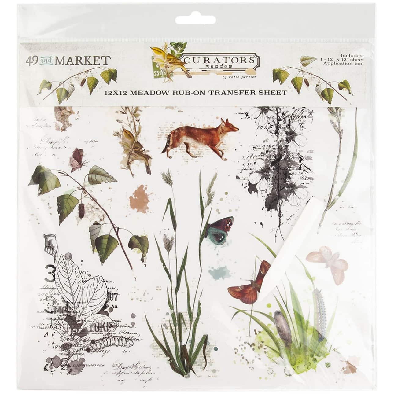 49 and Market Curators Meadow Rub-On Transfer Sheet