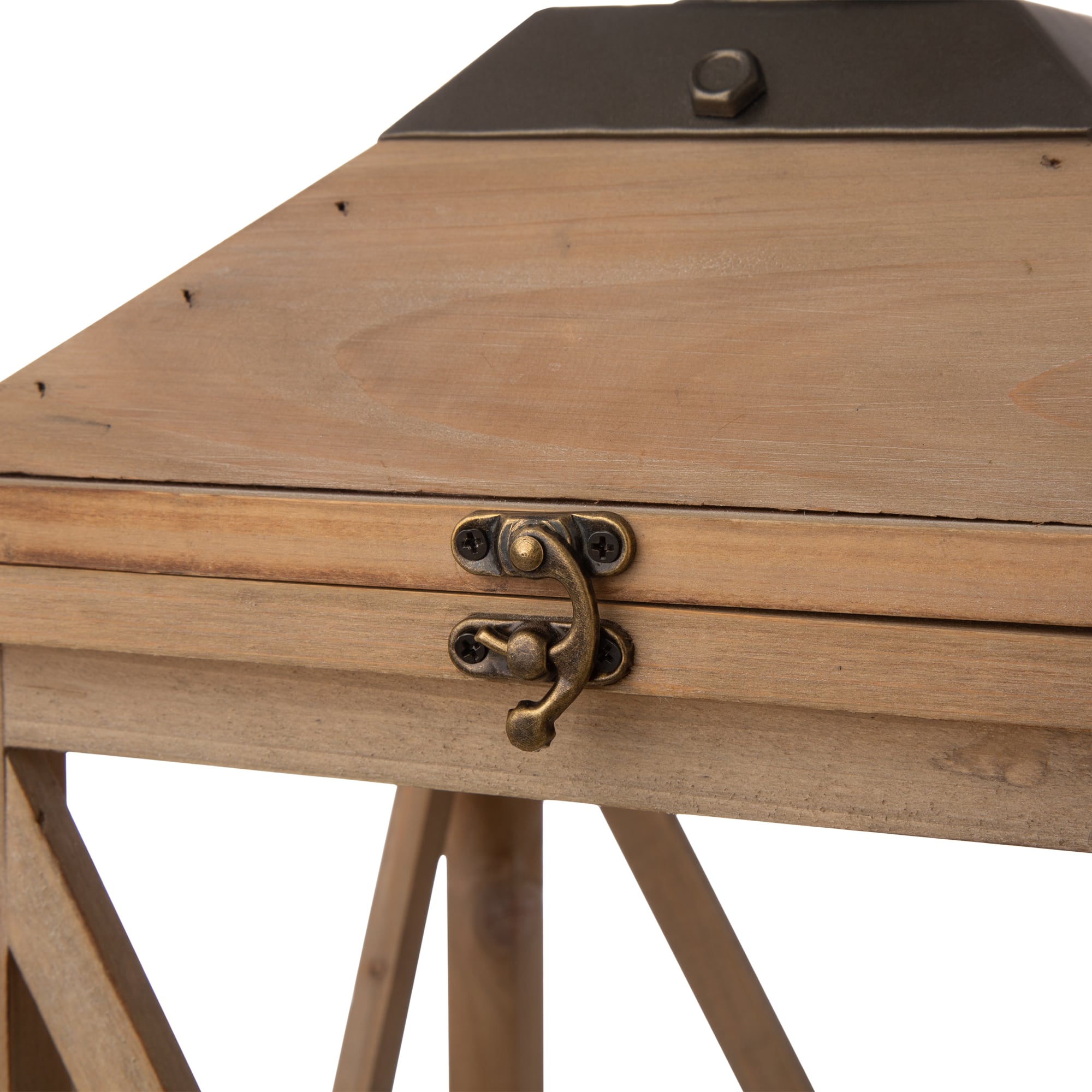 Glitzhome® Brown Wooden Modern Farmhouse Lantern Set