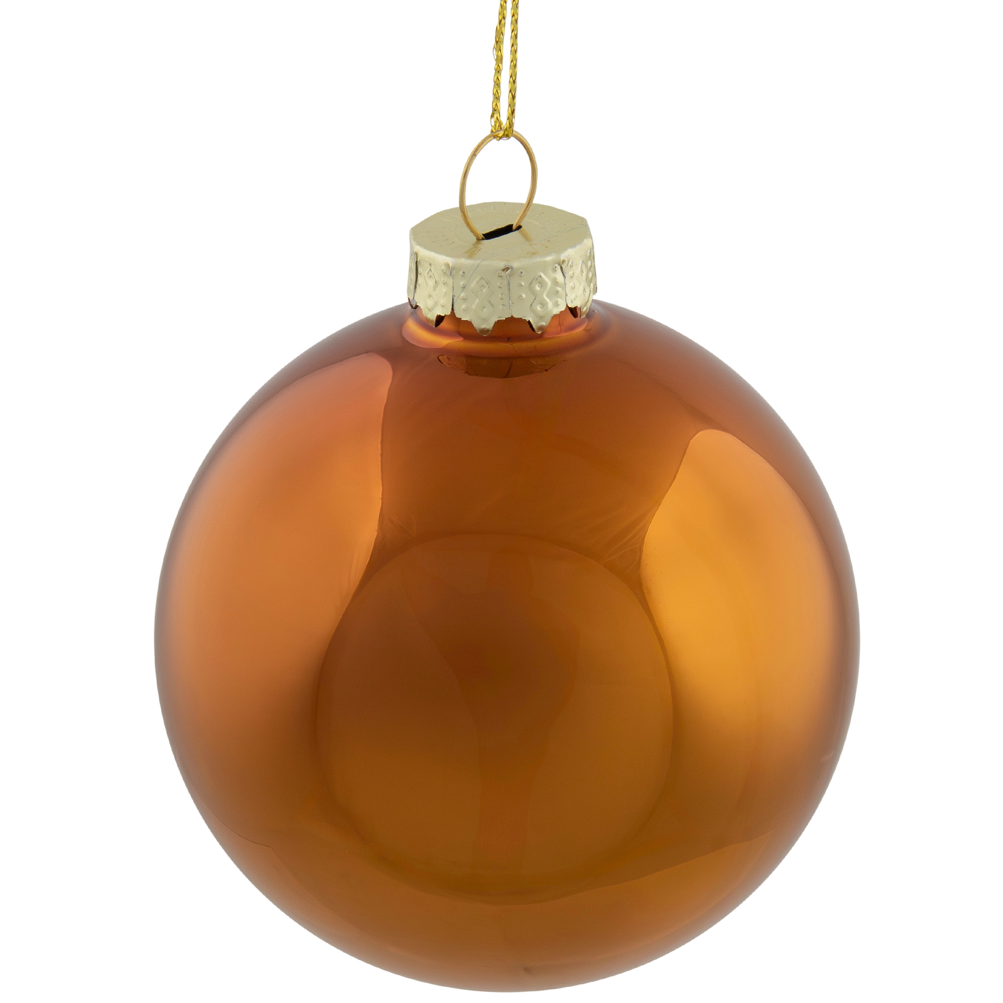 6ct. Bronze & Amber 2-Finish Glass Ball Ornaments
