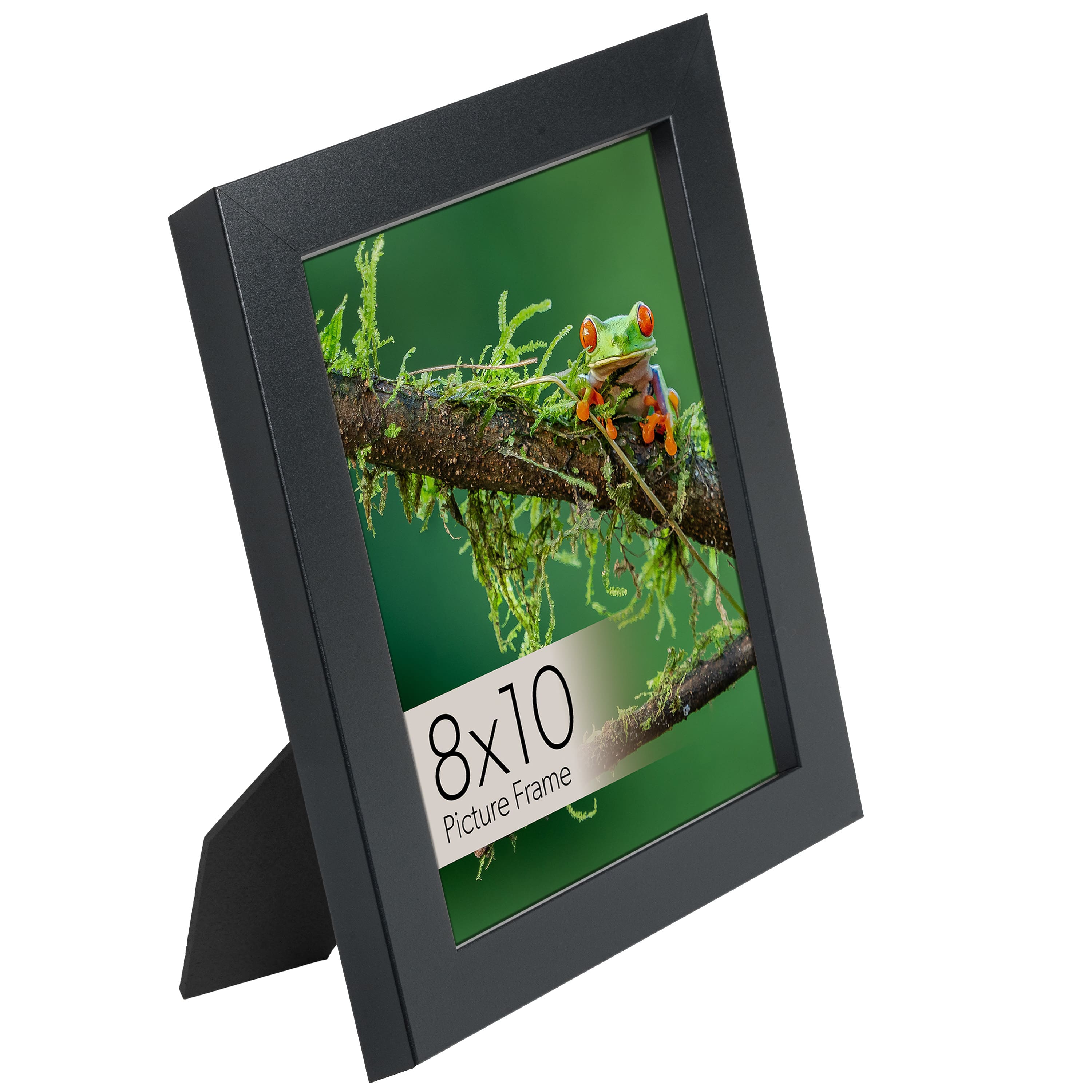 WallsThatSpeak Black Picture Frame with Easel and Glass