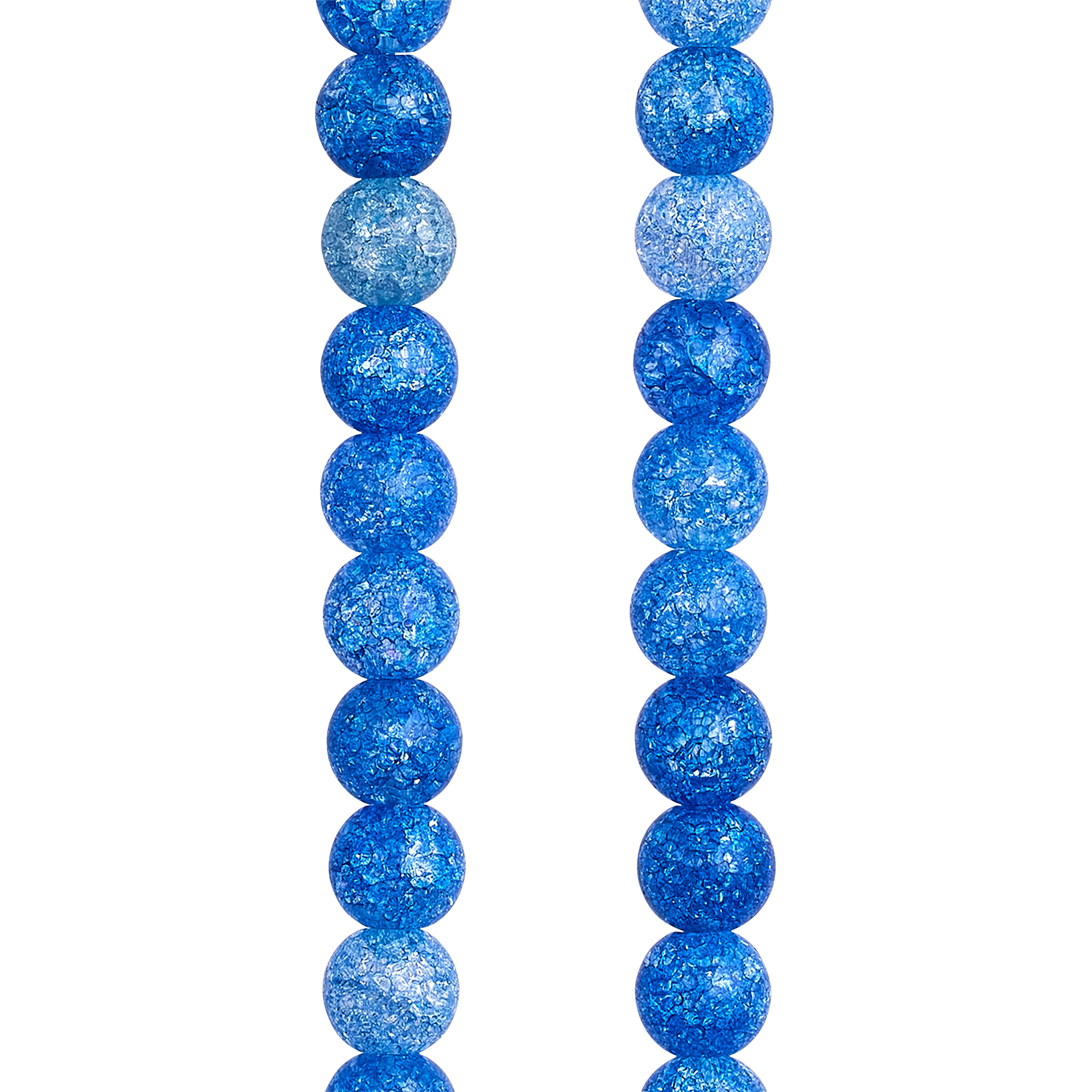 12 Pack: Blue Crackle Quartz Round Beads, 6mm by Bead Landing™