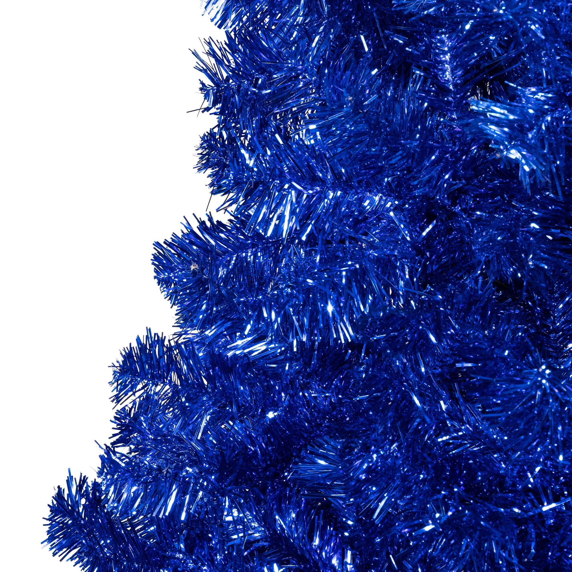 Artificial Tinsel Christmas Tree - 7' - Blue - Unlit