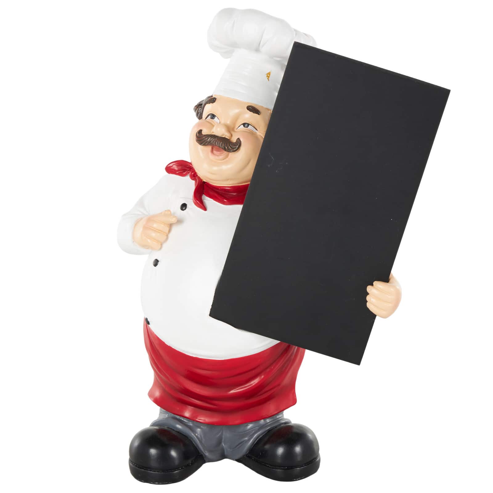 14.25" White with Chalkboard Polystone Chef Decorative Sculpture