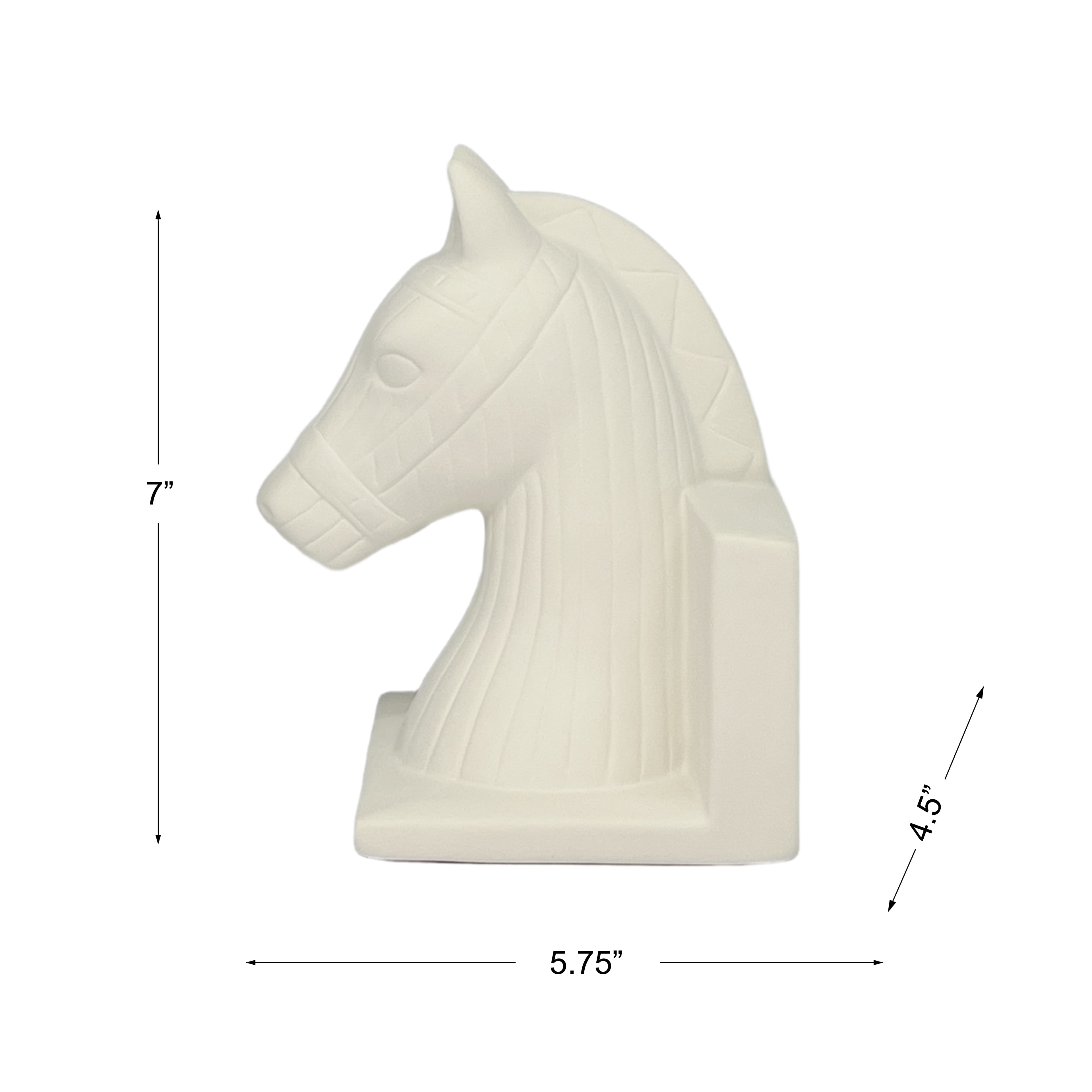 Jonathan Adler x Michaels 7" DIY Ceramic Trojan Horse Book End Set