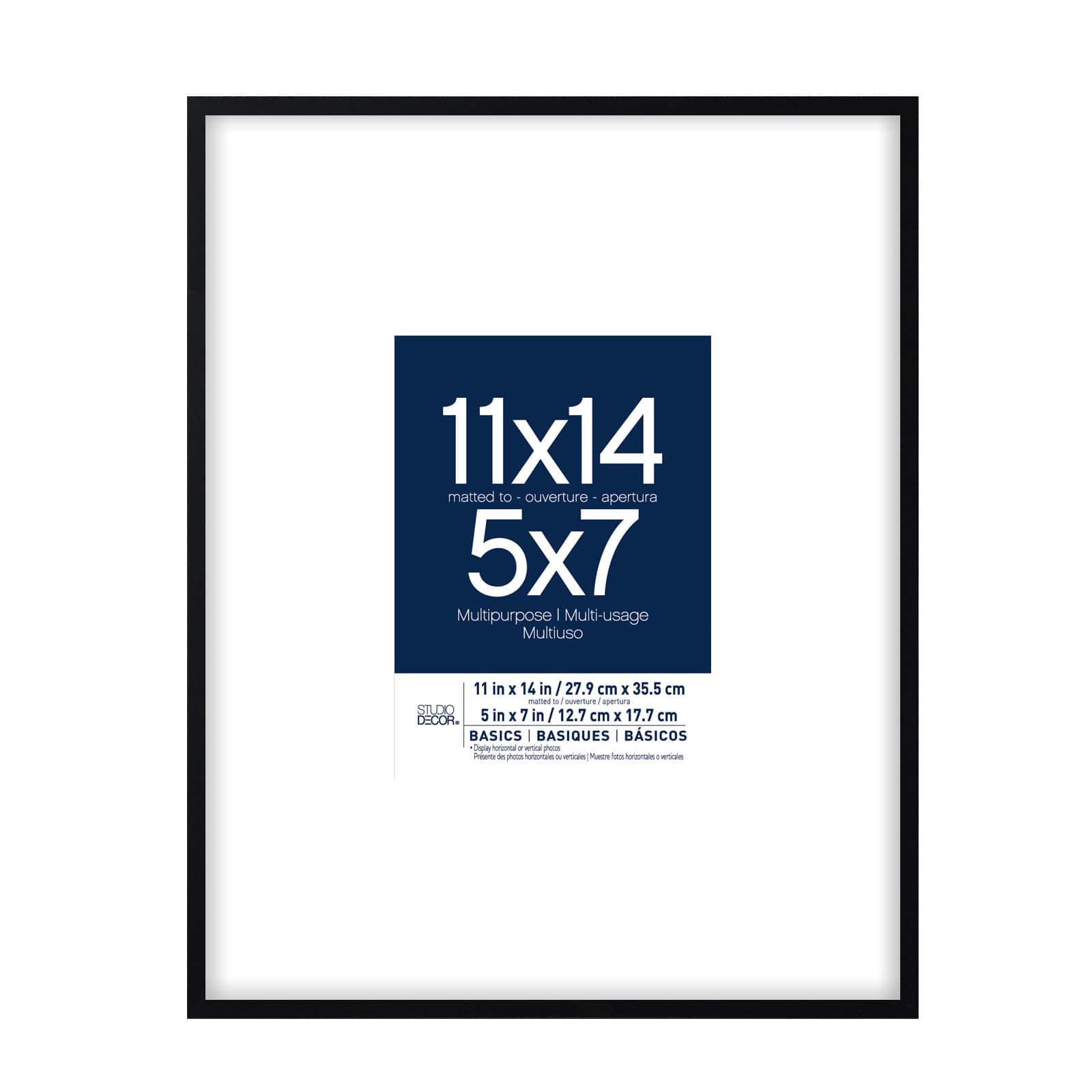 Basics Black Multipurpose Frame With Mat by Studio Décor