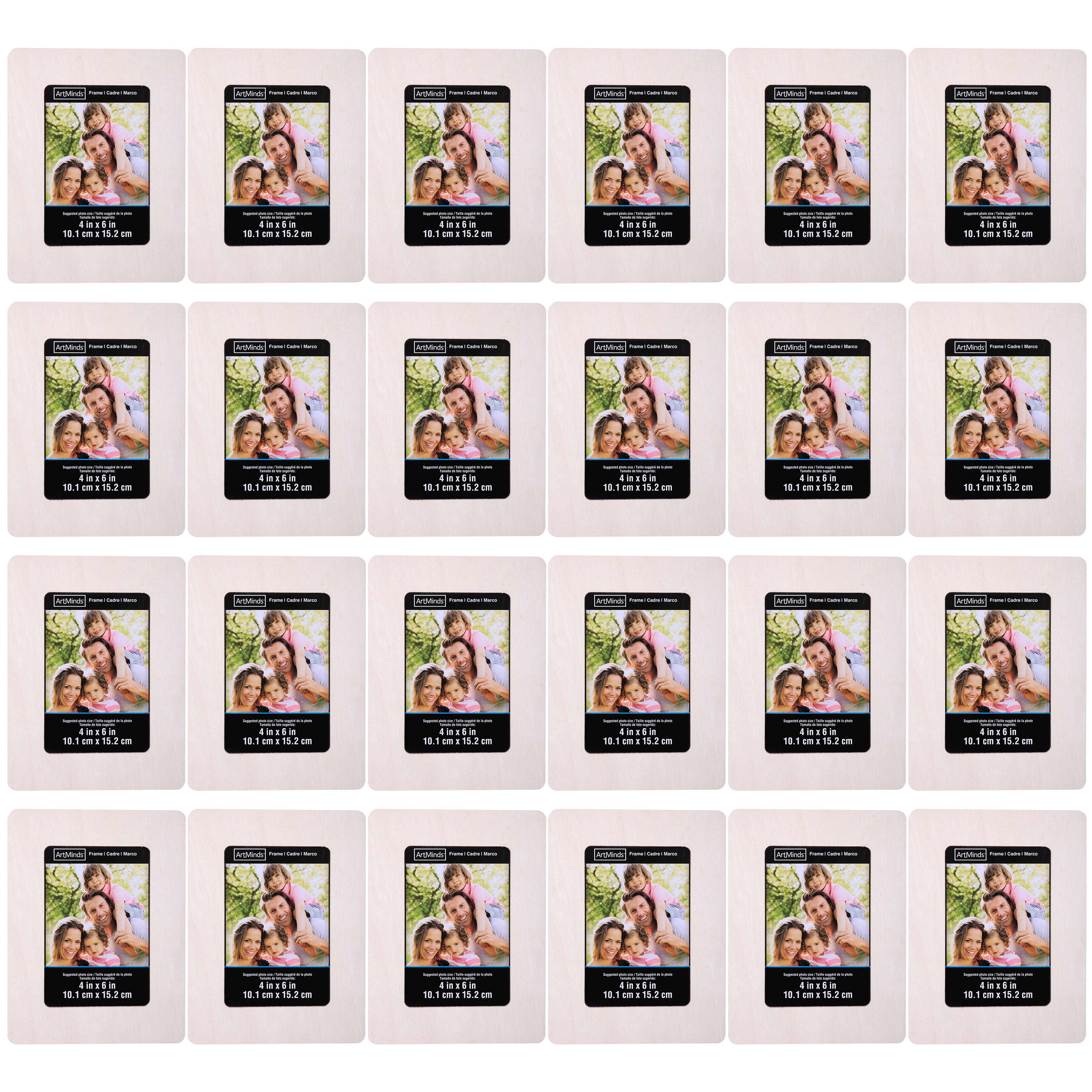 24 Pack: 4" x 6" Ready-to-Finish Wood Frame by Make Market®