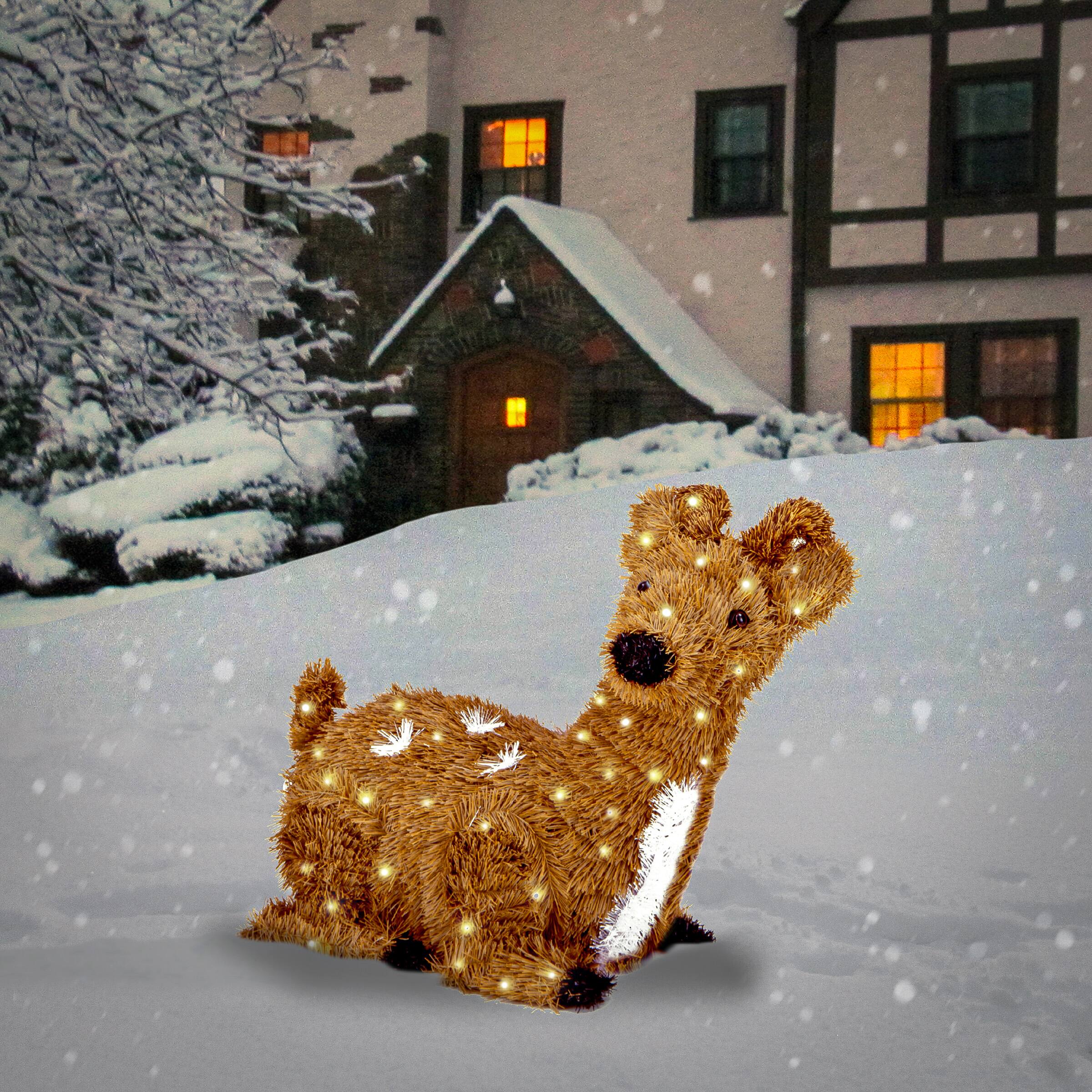 2ft. Brown Resting Reindeer with 100 Clear Lights