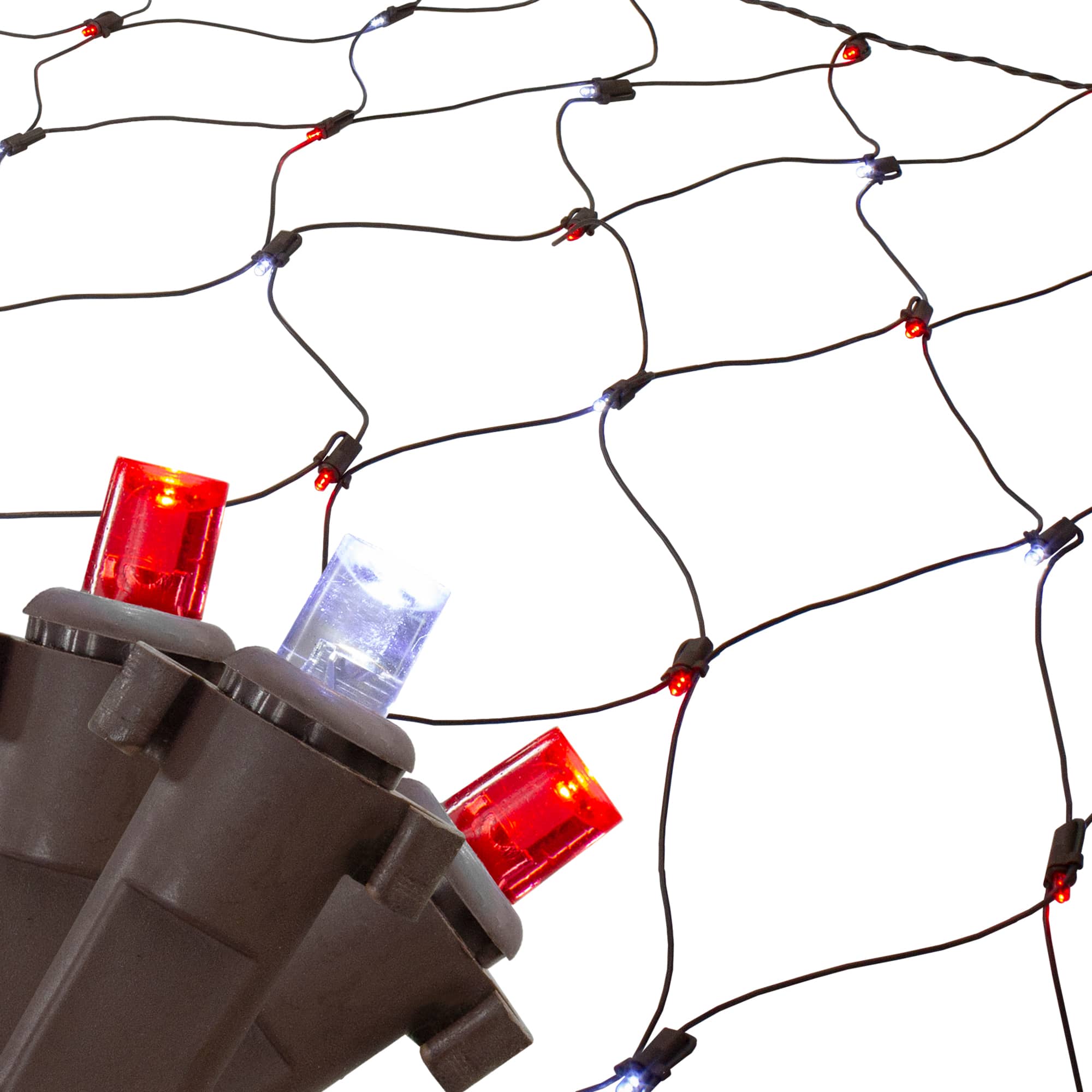 4' x 6' Red and White Micro LED Net Style Christmas Lights Brown Wire By Northlight | 4ft x 6ft | Michaels®